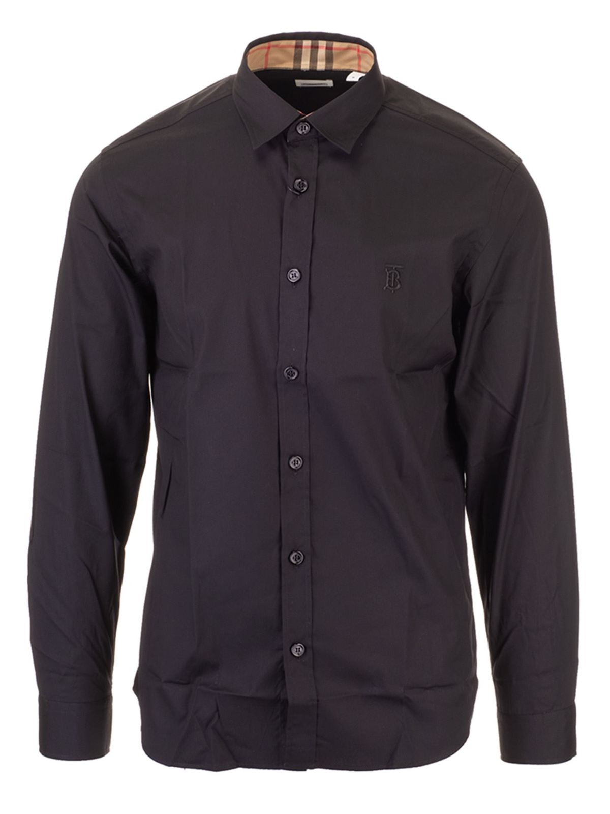 Camicie Burberry - Camicia nera con monogramma - 8032305 | THEBS [iKRIX]