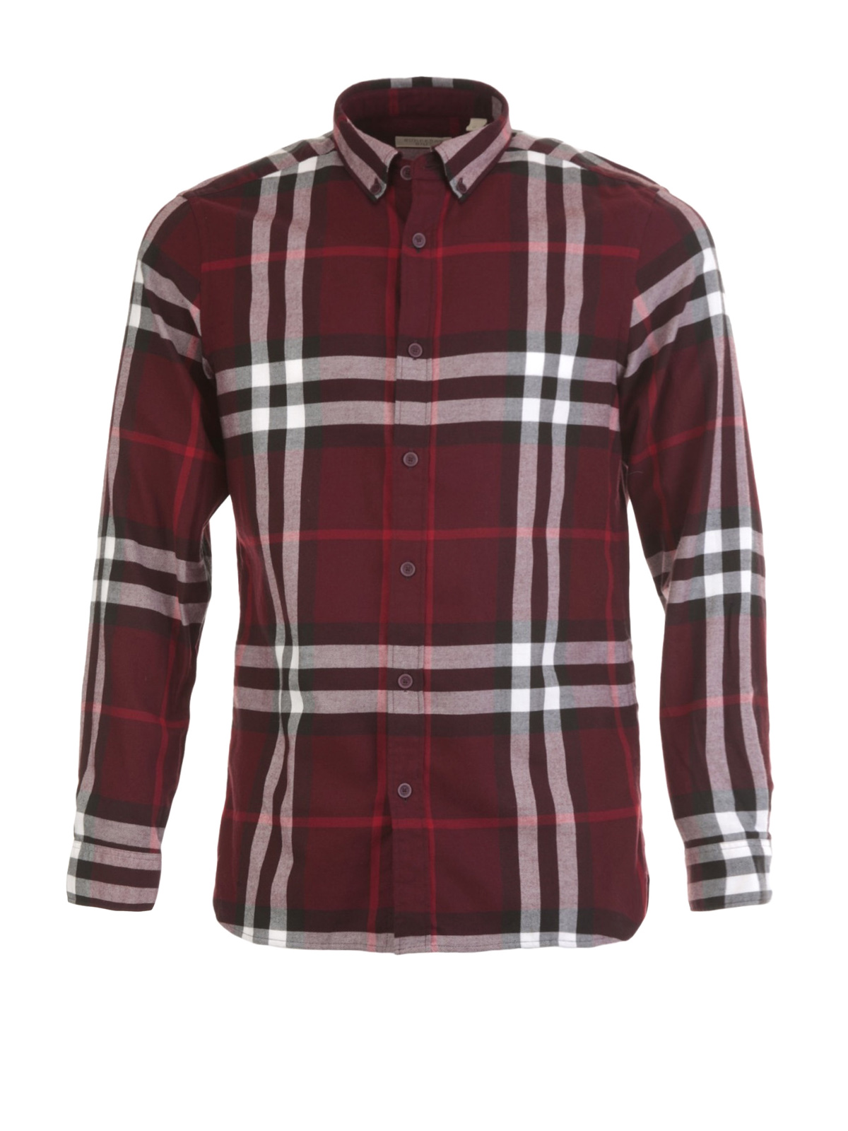 Burberry shirt burgundy hotsell