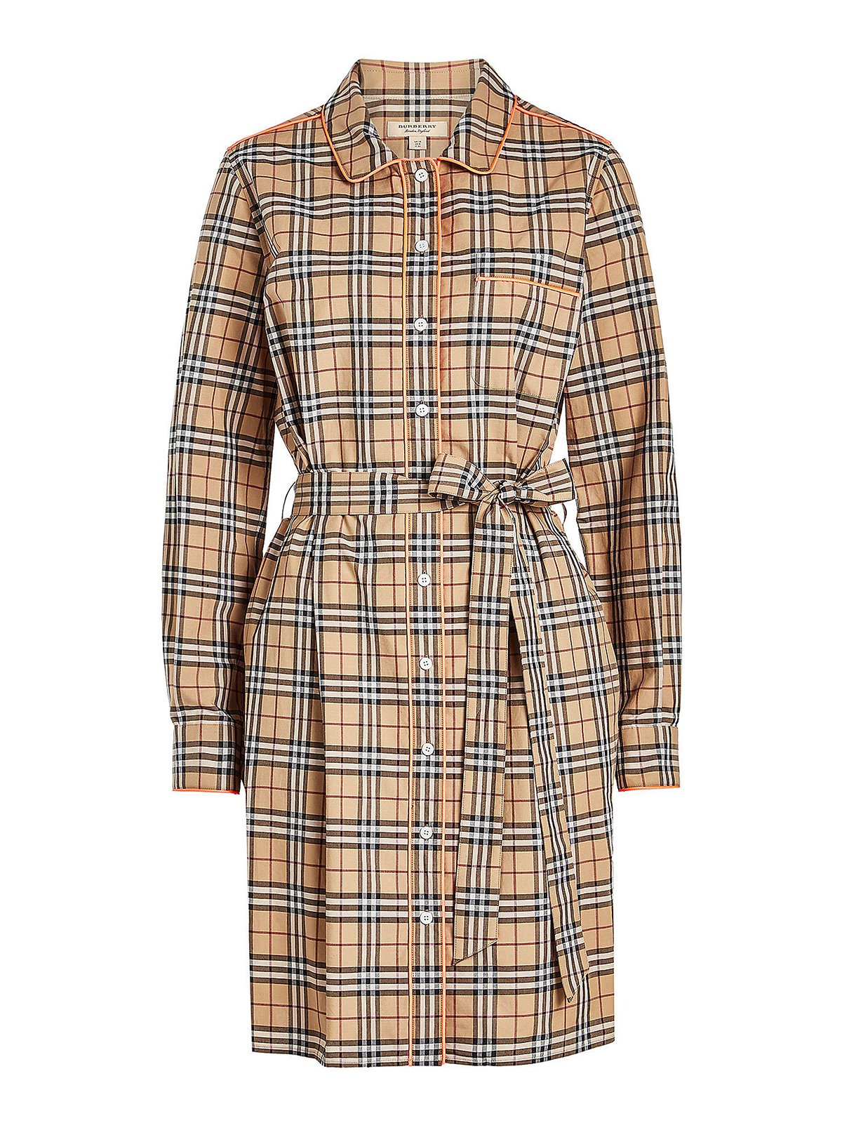 Short dresses Burberry - Neon piping check shirt dress - 4066163