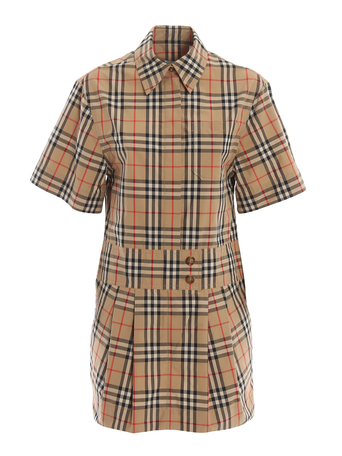 burberry vintage check shirt dress Check Cotton Shirt Dress in Sand beige - Women
