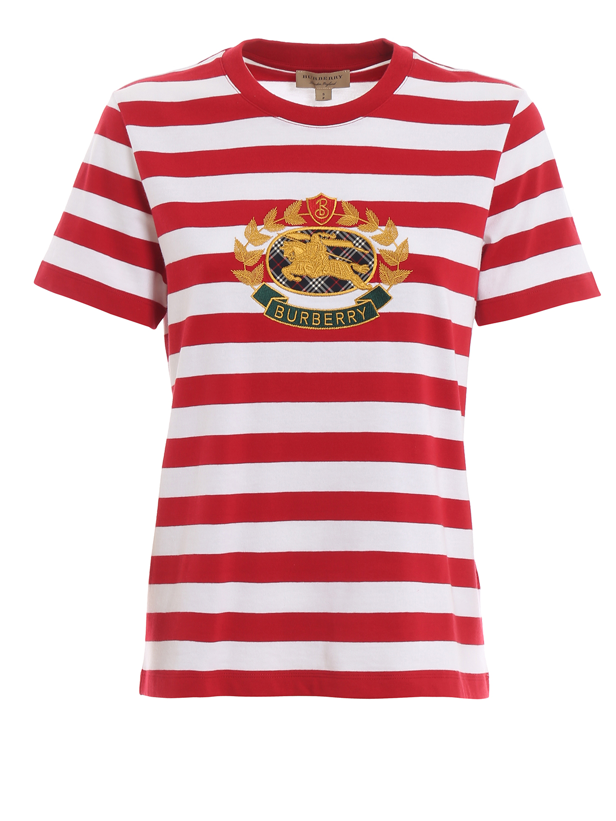 Burberry t shirt womens red on sale