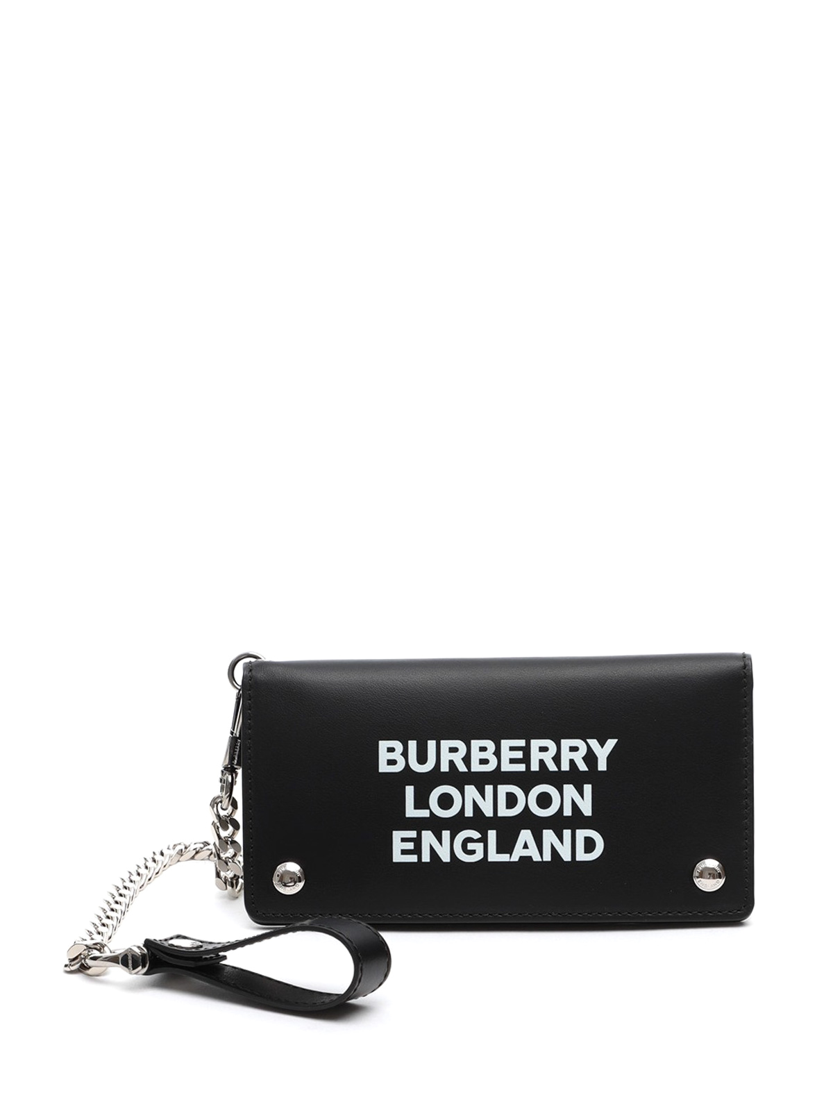 Burberry logo-plaque leather card holder, Black