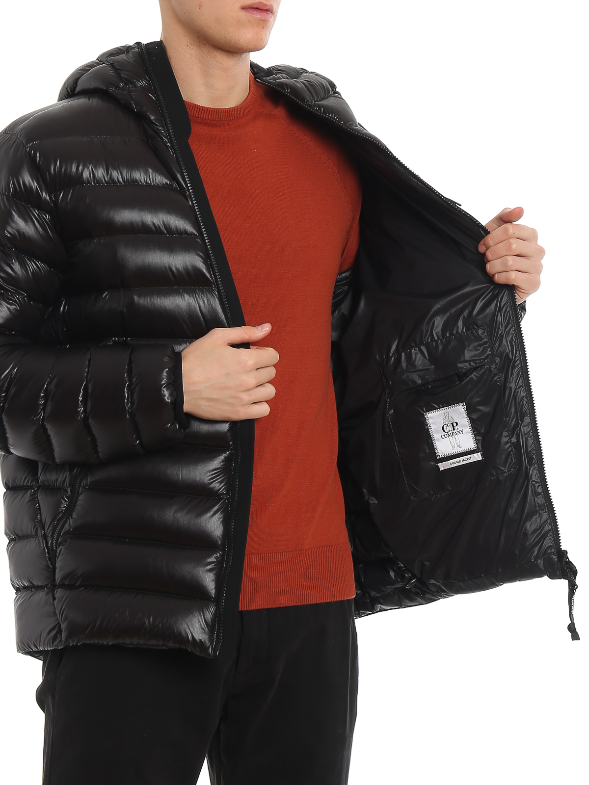 Padded jackets C.P. Company - Goggle black quilted puffer jacket