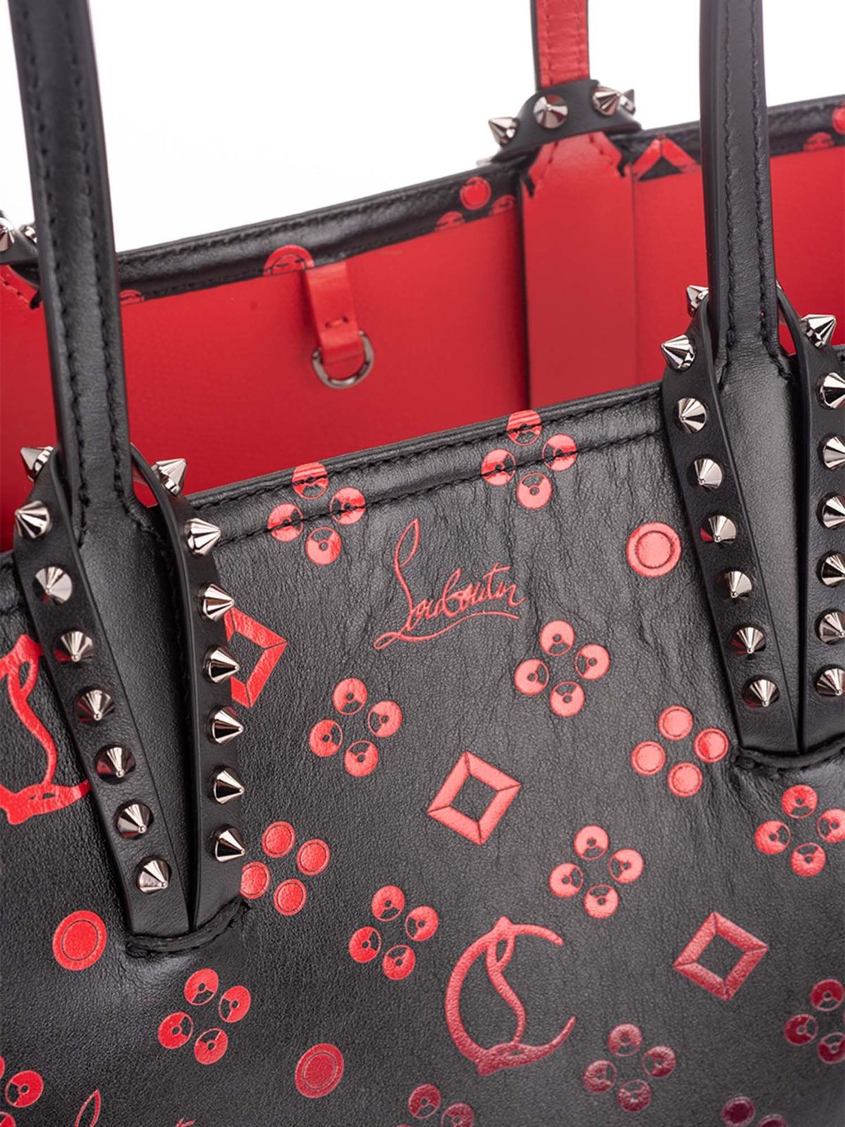 CHRISTIAN LOUBOUTIN Cabata small embellished textured-leather tote