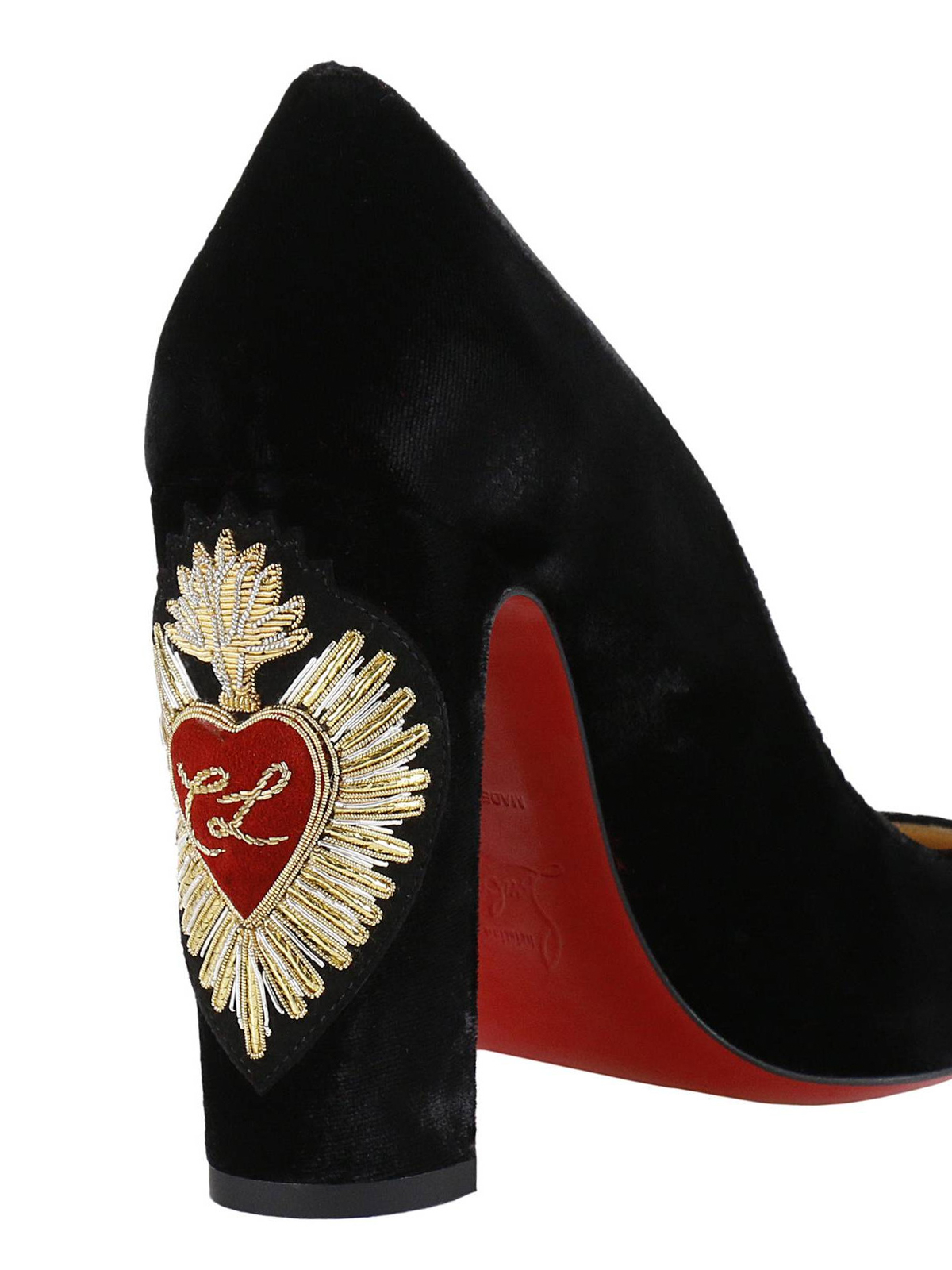 imod mudder Teenageår Court shoes Christian Louboutin - Cadrilla Corazon embroidered shoes -  3170462BK01