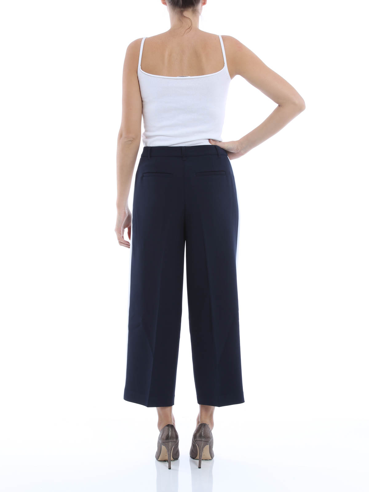 Buttons Flare Culottes - White | Singapore Online Boutique Office Wear |  ALYSSANDRA