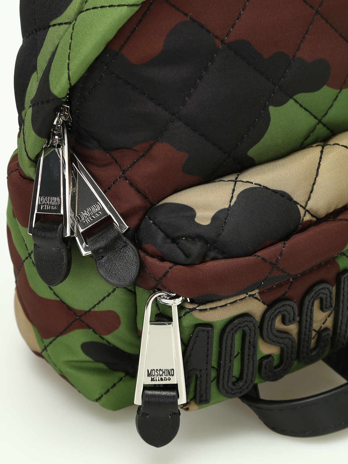 Moschino camouflage army discount nylon & leather backpack