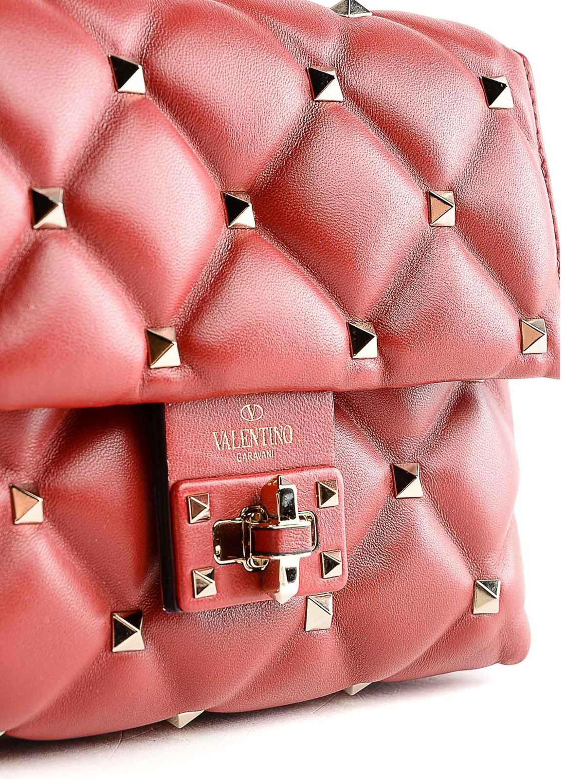 Valentino Garavani Medium Candystud Shoulder Bag in Red