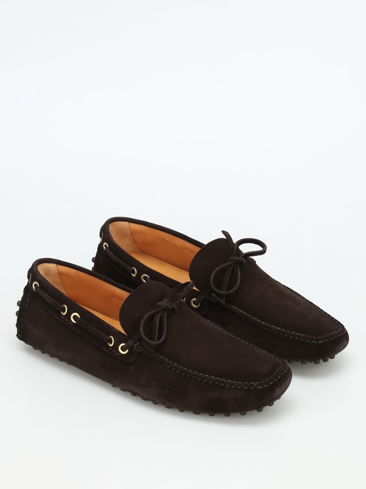 Shop Car Shoe Classic Suede Loafers In Marrón Oscuro
