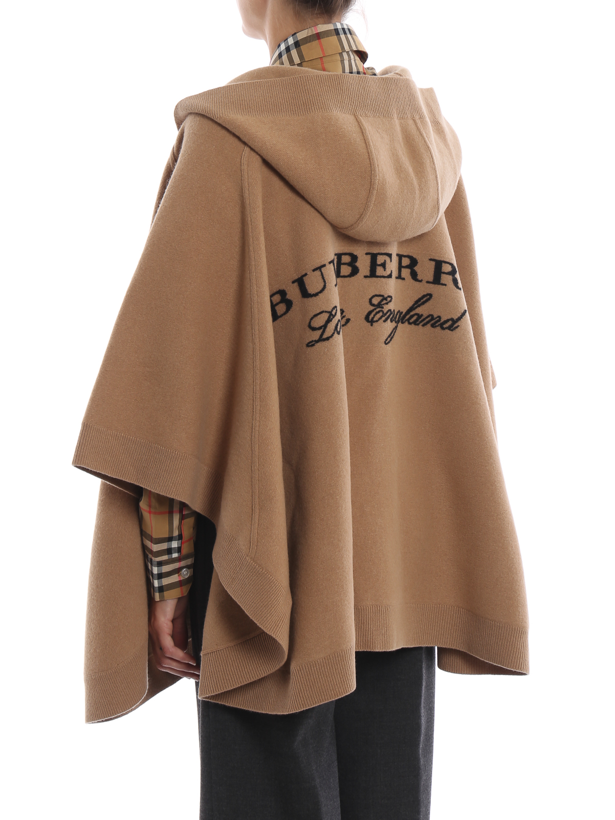 Lejlighedsvis slap af strategi Capes & Ponchos Burberry - Carla open front hooded wool cashmere poncho -  4020686