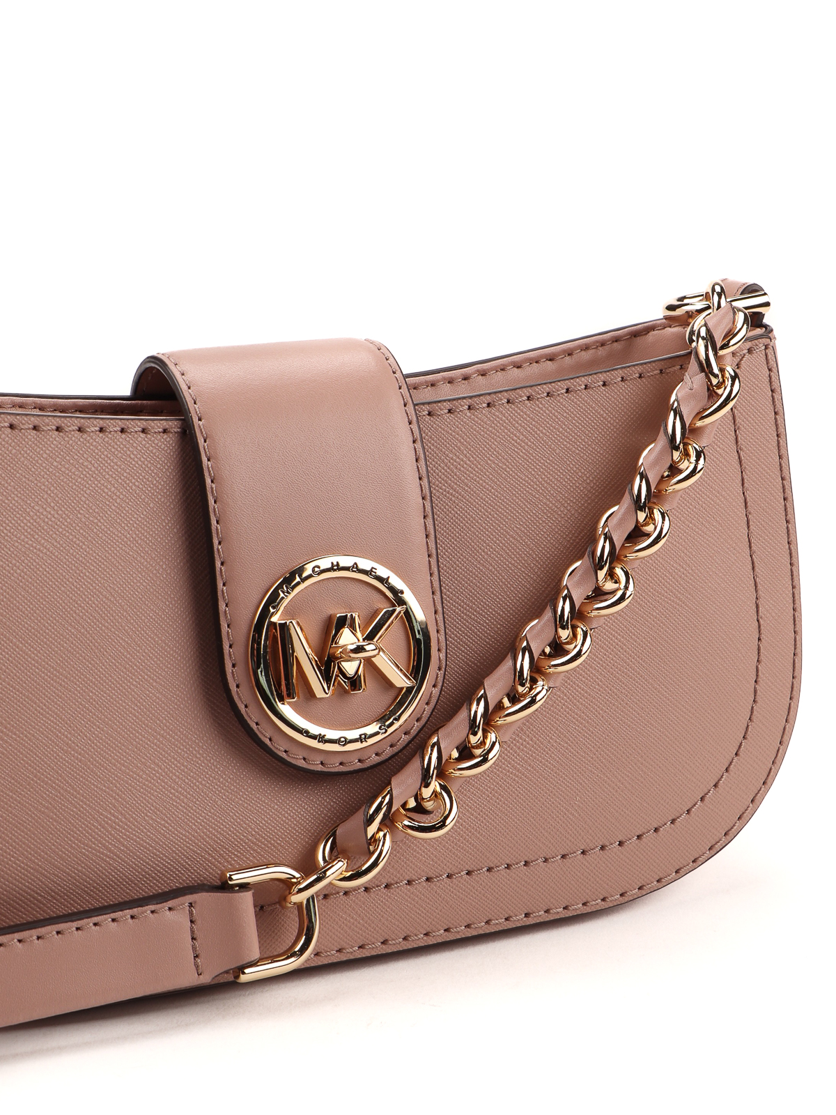 Michael Kors Carmen XS Leather Pouchette Shoulder Bag (Brown), Luxury, Bags  & Wallets on Carousell