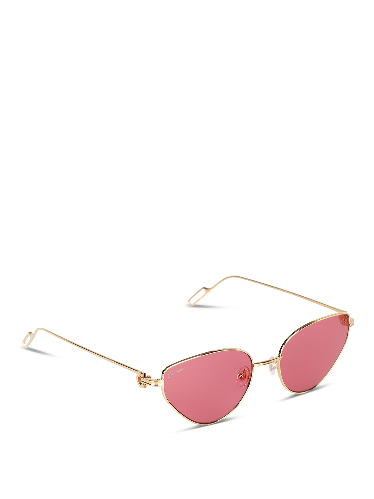 Sada Rareza dinosaurio Sunglasses Cartier - Gold-tone sunglasses with pink lenses - CT0155S003