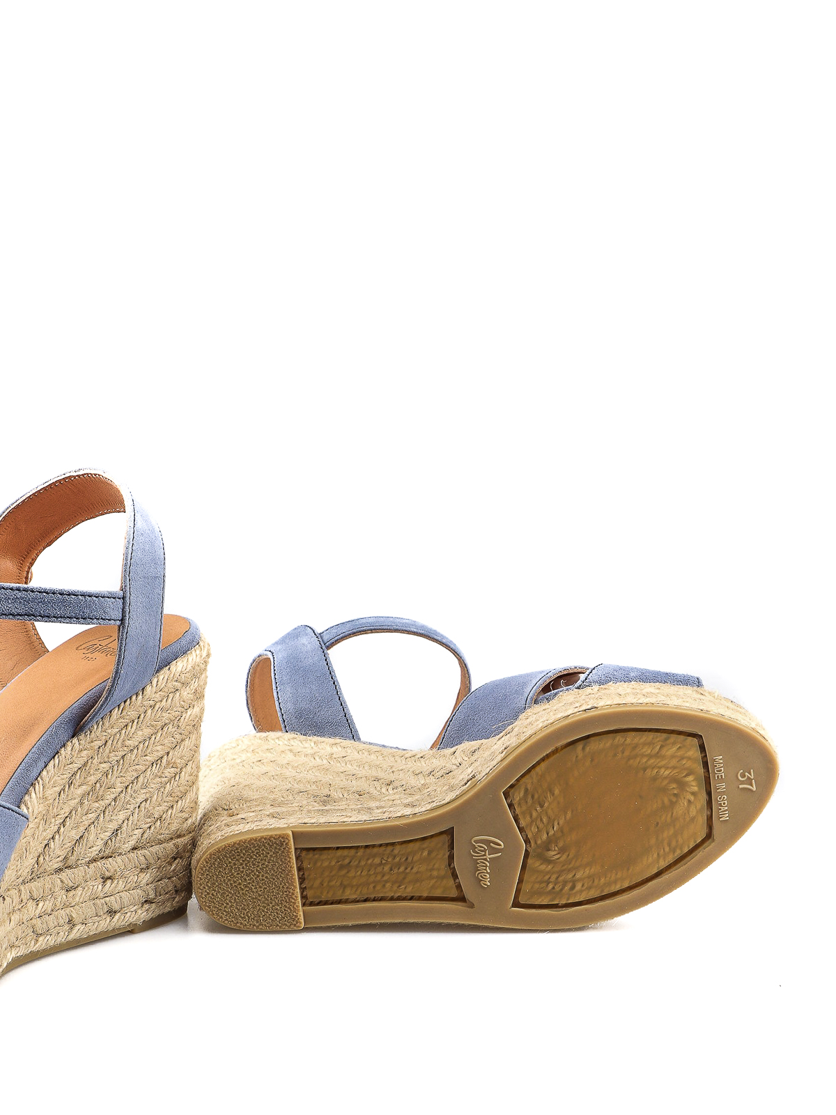 Castaner Blaudell suede wedge sandals - Light Blue