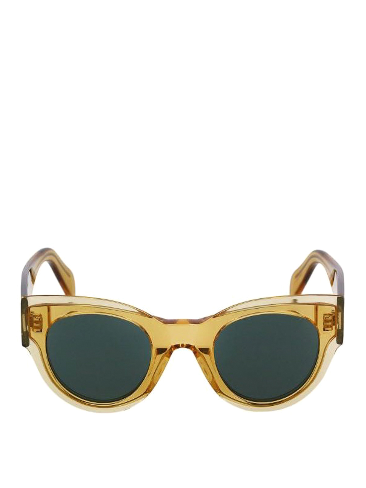 Celine Amber Sunglasses with Gold Detail CELINE Amber oversized Acetate Sunglasses – Fashionably Yours main image 3