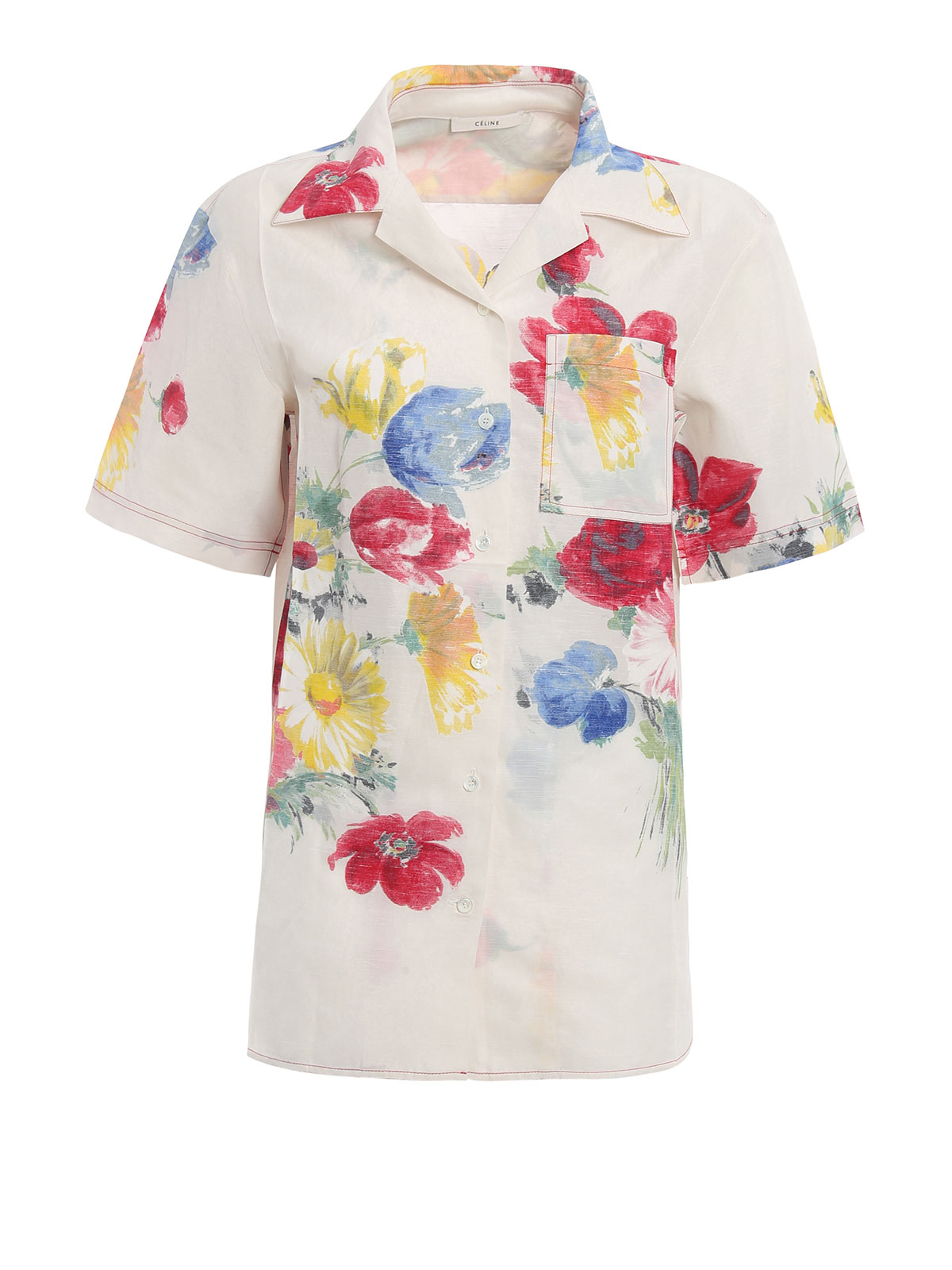 Shirts Céline - Floral painting linen gauze shirt - 099A20CA50MLC01