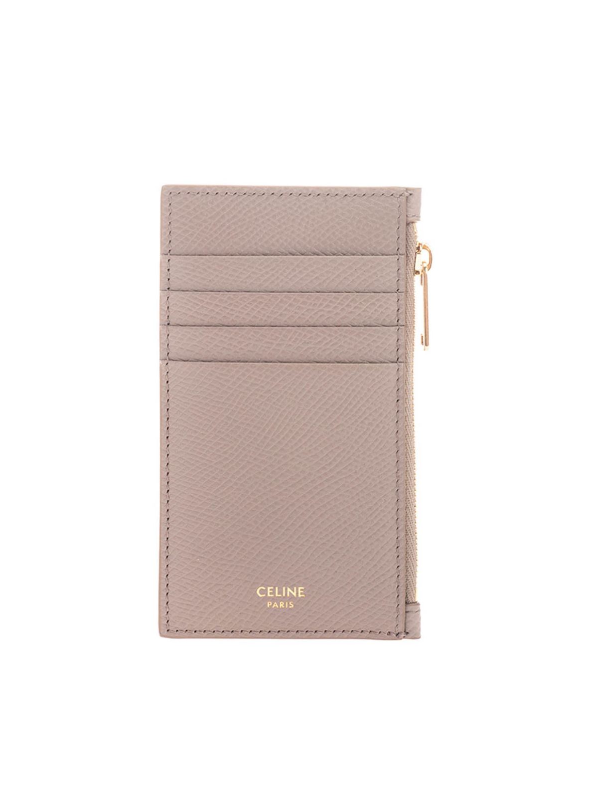Wallets & purses Céline - Zipped card holder in Pebble color