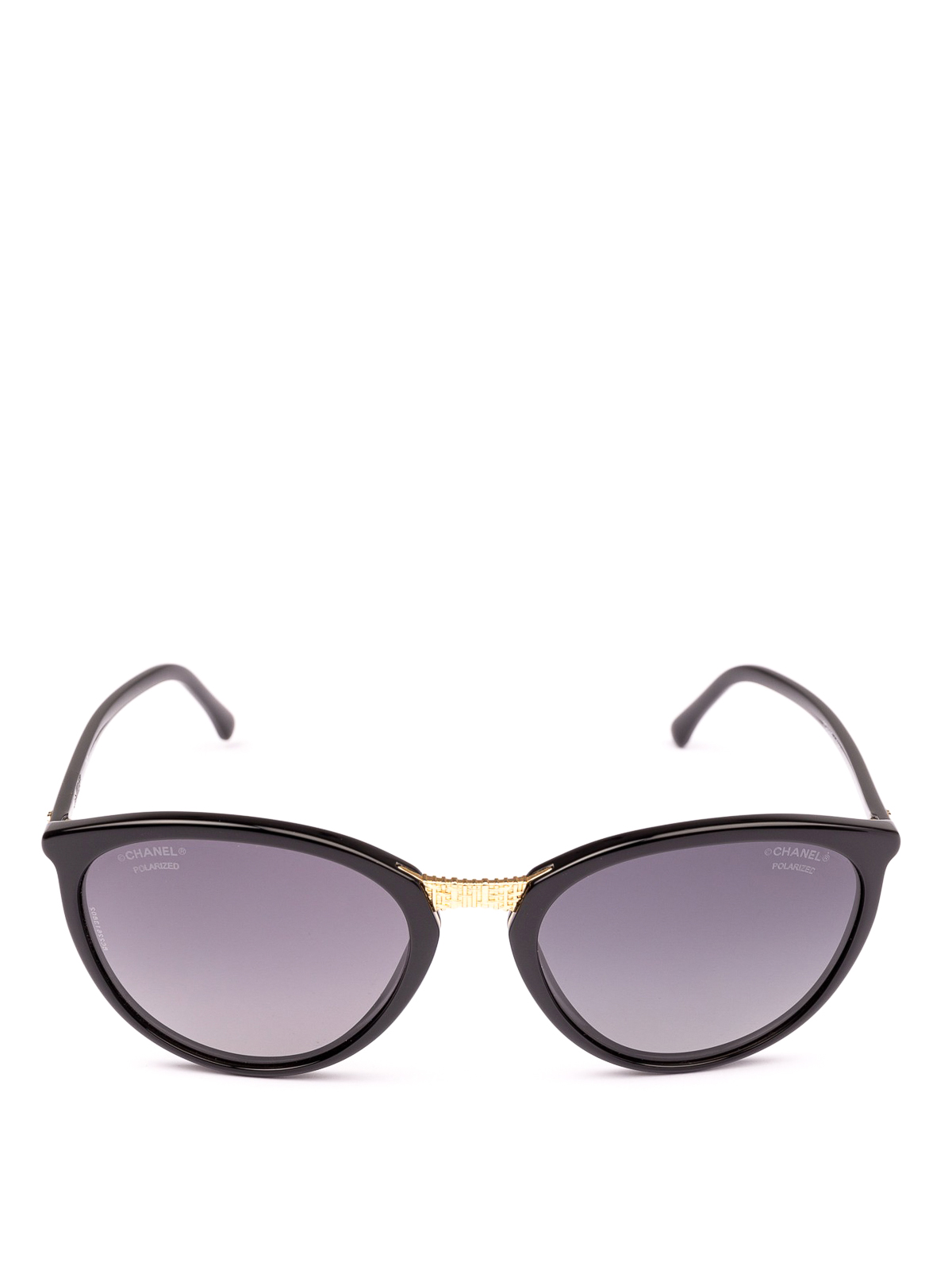 Sunglasses Chanel - Black butterfly sunglasses with golden bridge
