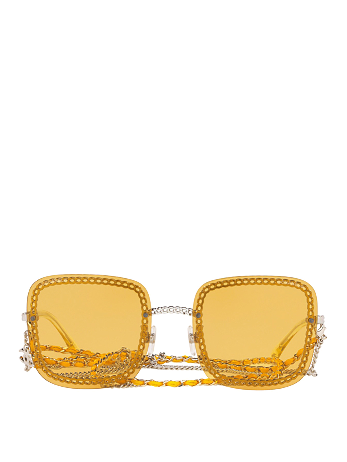 Sunglasses Chanel - embellished yellow squared sunglasses