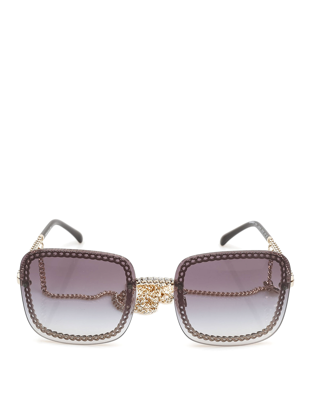 Detachable chain square over sunglasses