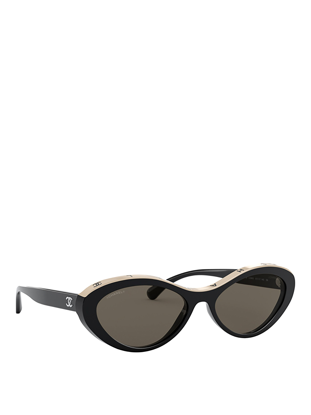 New CHANEL CH 6039 501/S6 59mm Black Cat Eye Sunglasses Italy