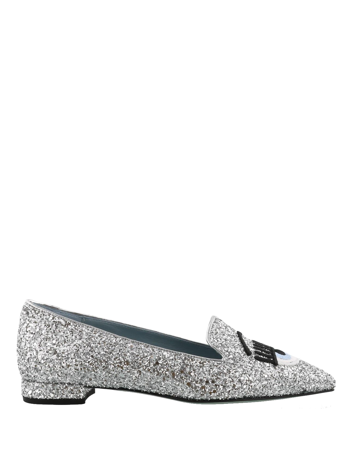 Flat shoes Chiara Ferragni - Flirting silver glitter flat pointy shoes -  CF2010