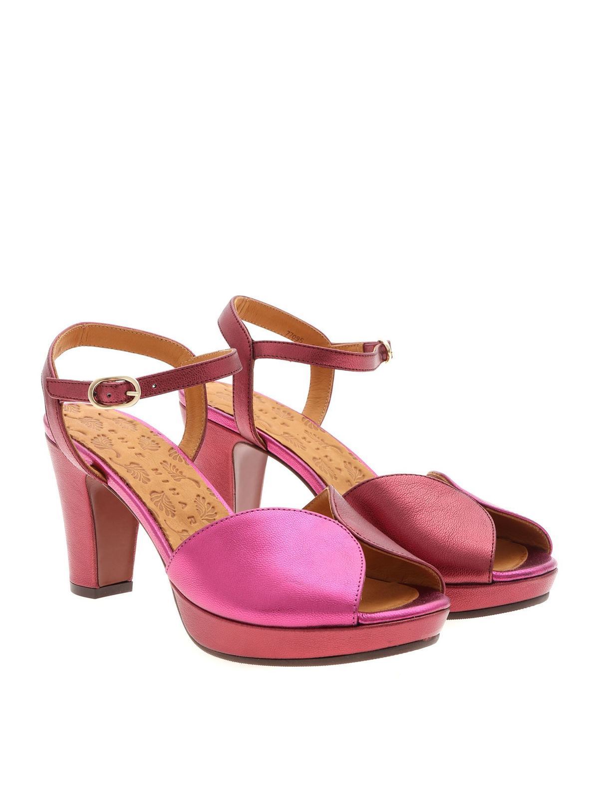 Sandals Chie Mihara Elodea sandals in laminated fuchsia