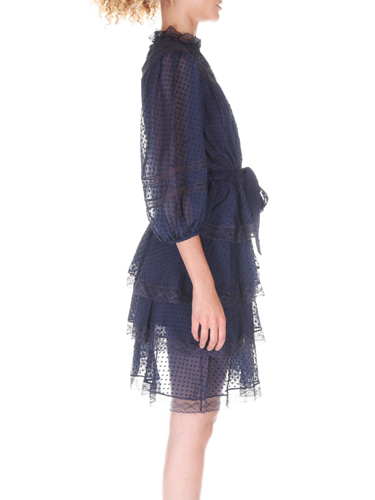 blue picnic dress Silk Wrap Mini Dress Ice Blue main image 1