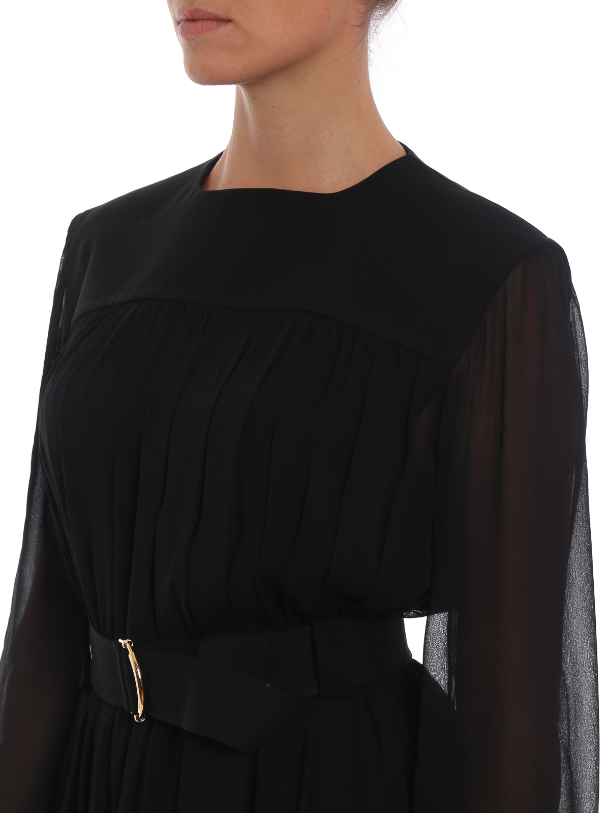 knee length dresses for ladies Chloe Folk Silk Midi Dress  The Closet New York