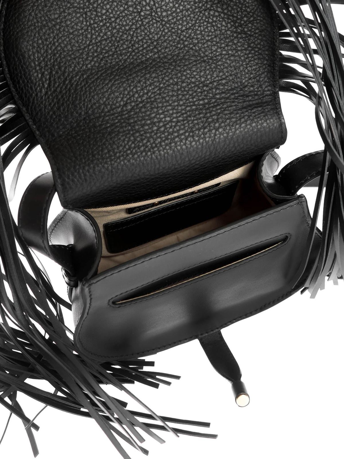 Chloe Mini Marcie bag with fringes in black CHC20SP580C33001