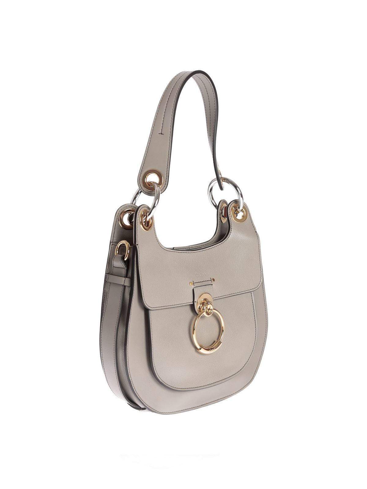 Shoulder Bags Chloe' - Hobo Tess Bag In Motty Grey Color Leather -  Chc19As158B3023W
