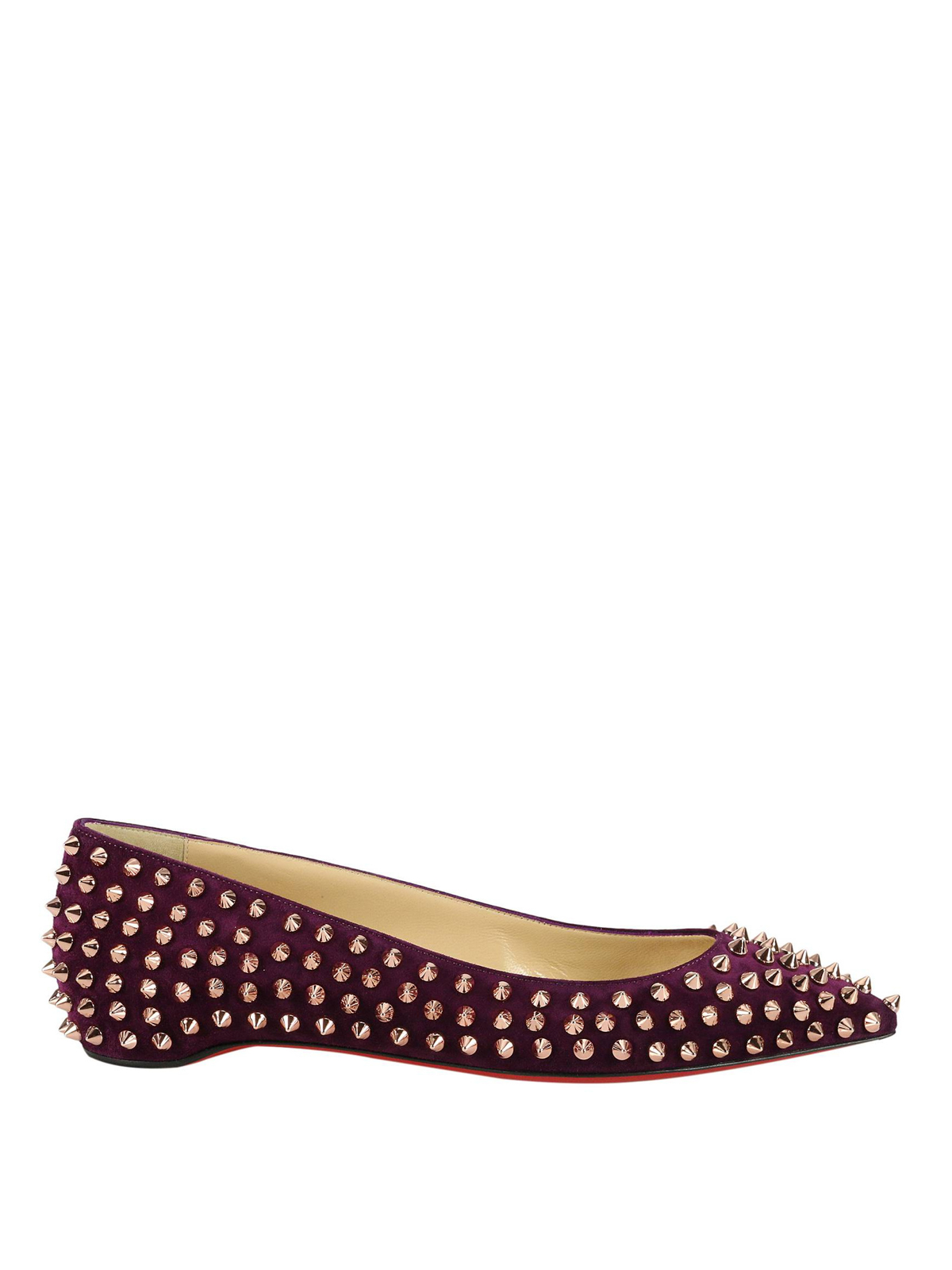 Flat shoes Christian Louboutin - Follies Spikes suede flats