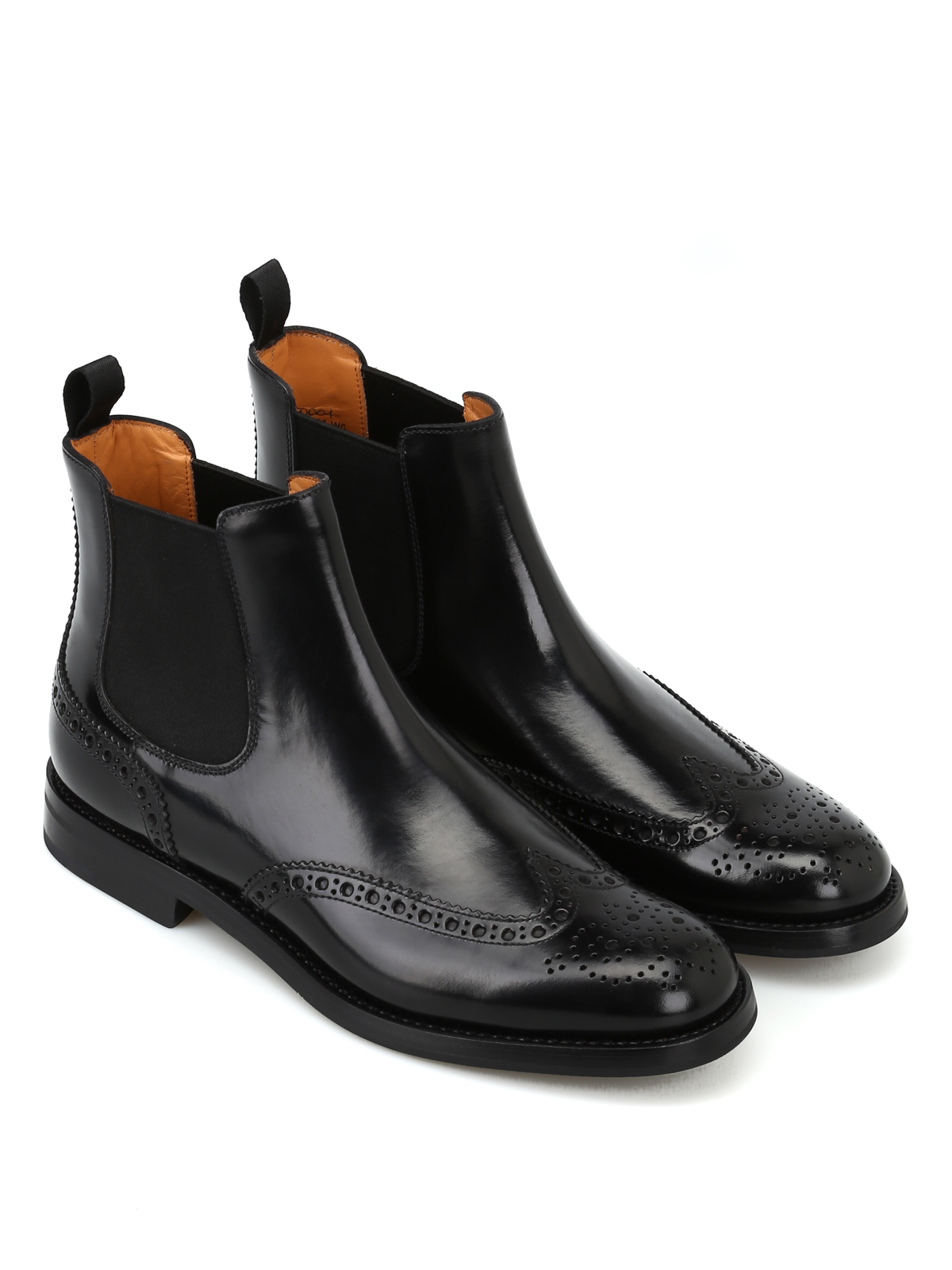Ankle boots Church's - Black polish binder brogue Chelsea boots -