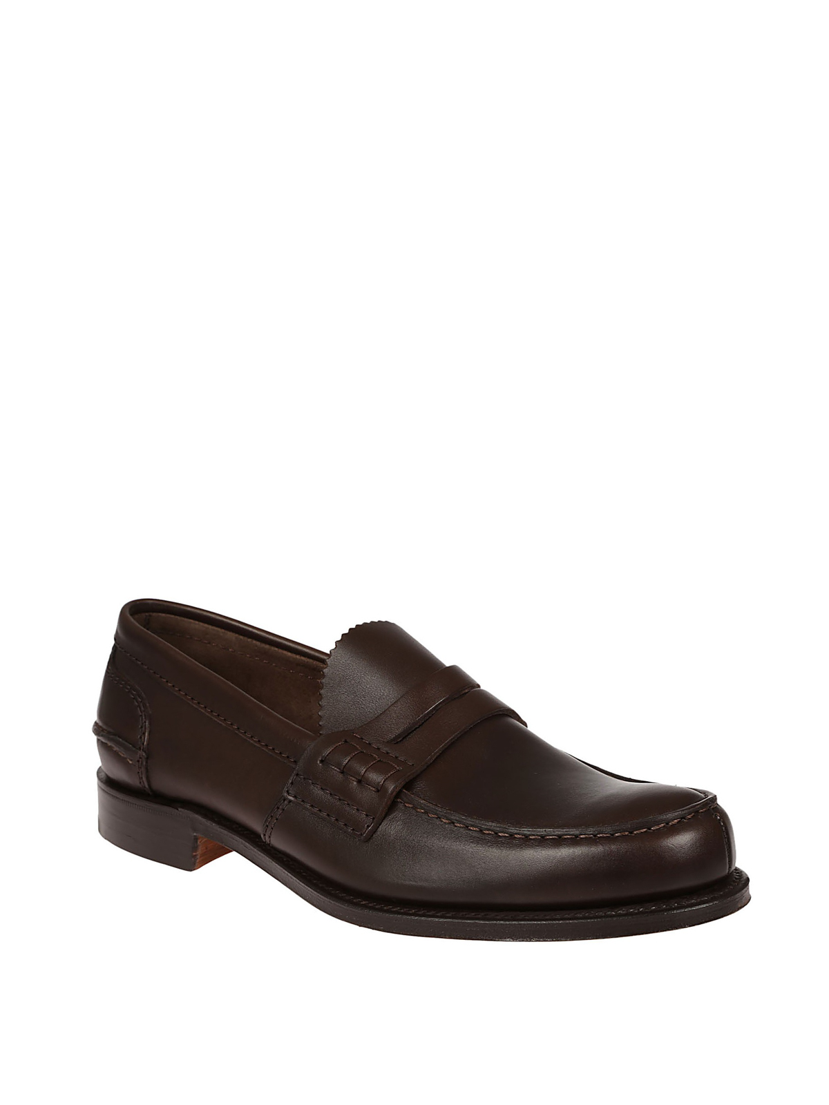Shop Church's Pembrey Brown Leather Loafers In Dark Brown