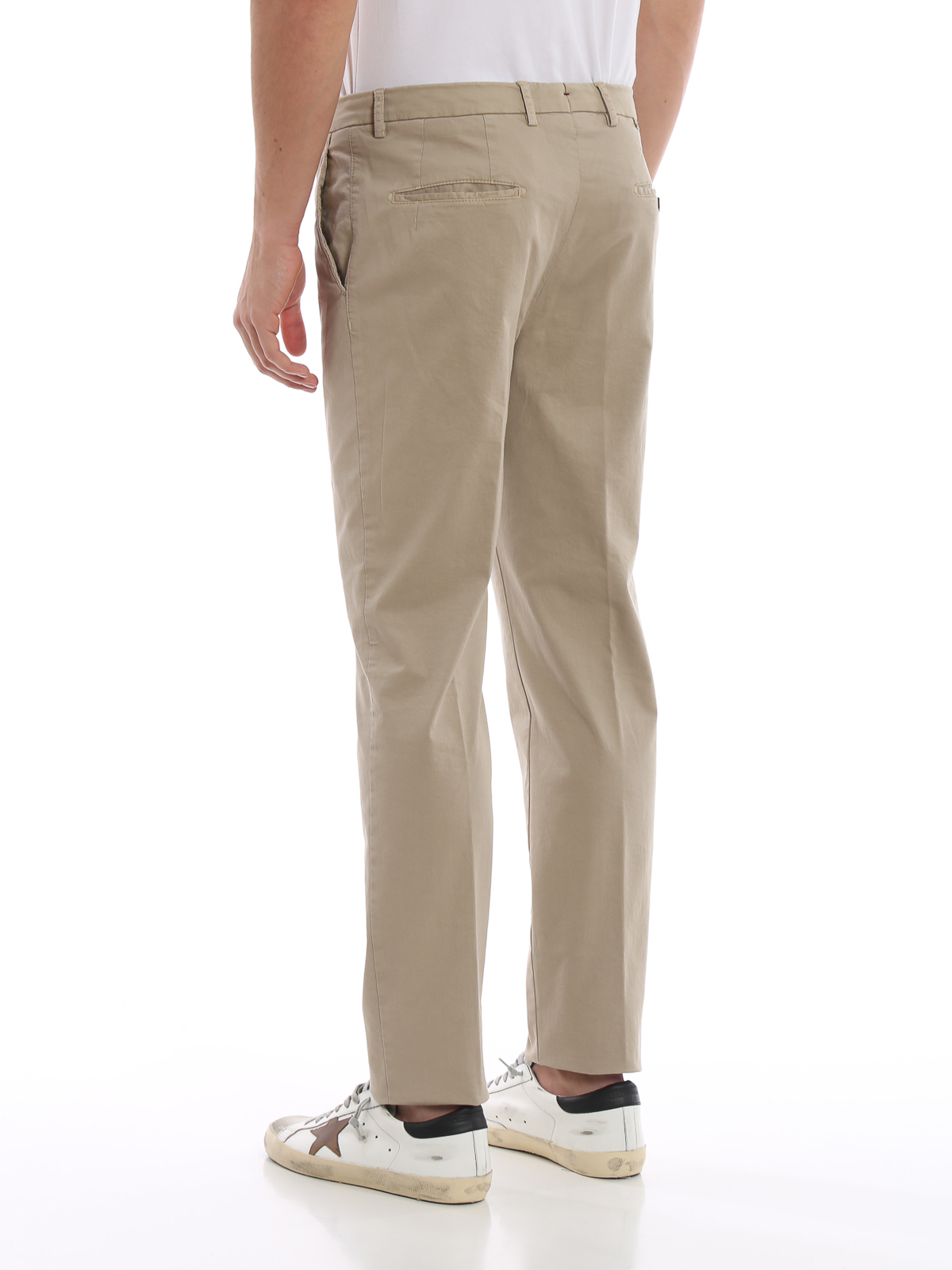Casual trousers Berwich - Classic beige stretch cotton trousers