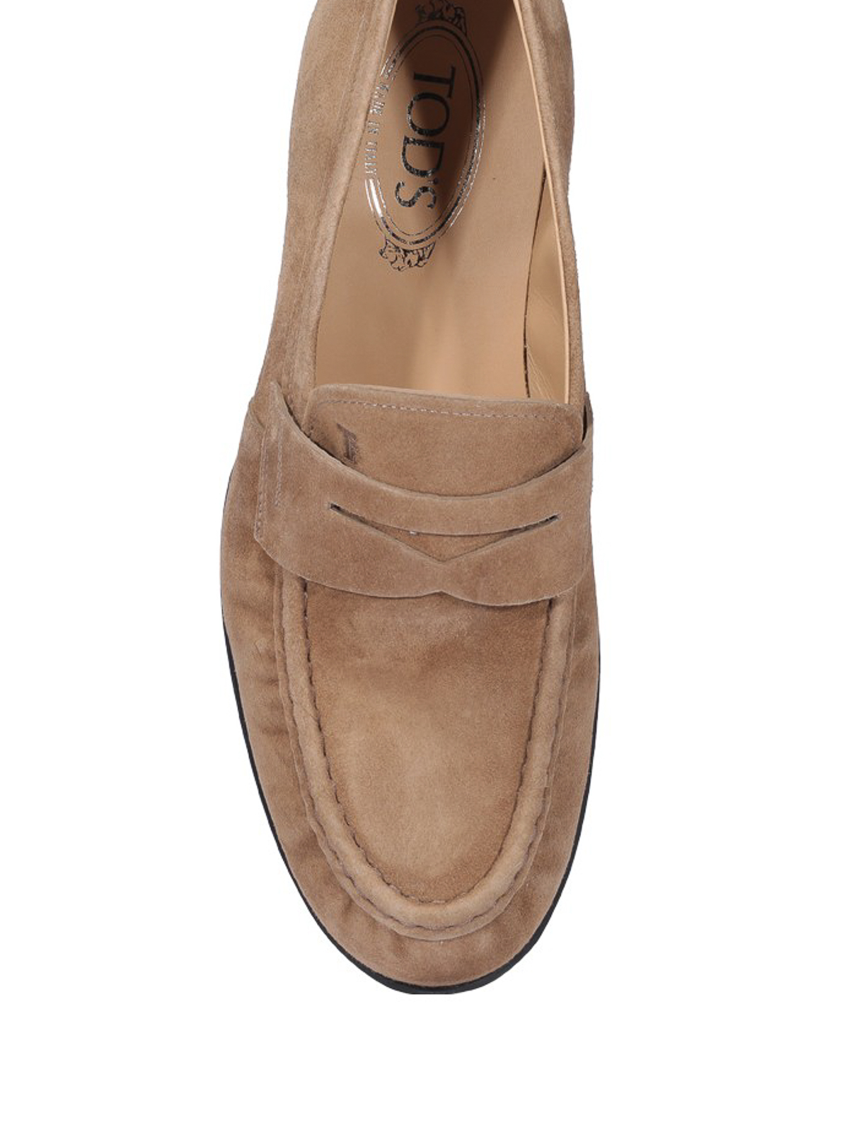 Shop Tod's Classic Suede Loafers In Beige