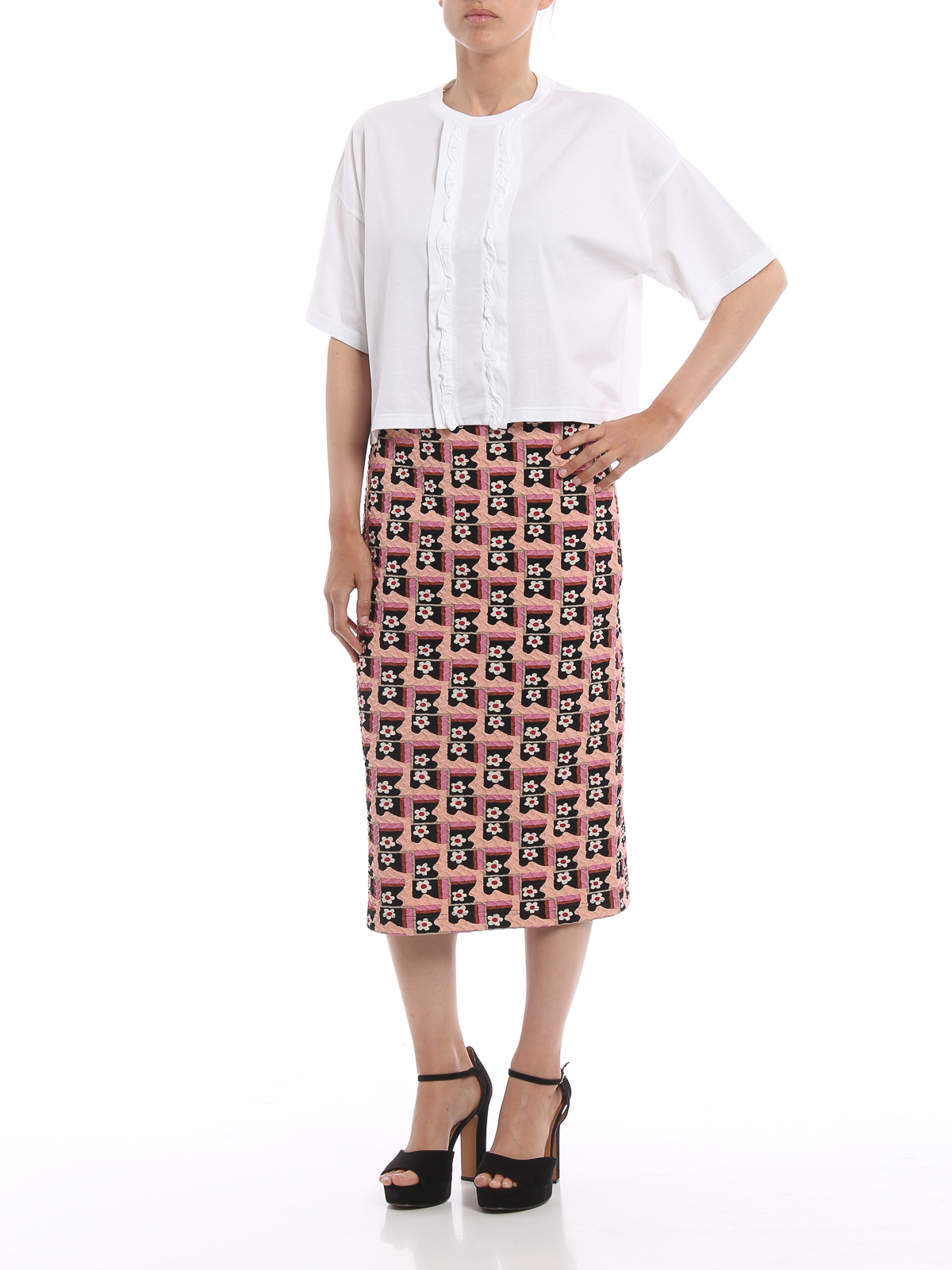 Knee length skirts & Midi Prada - Cloquet jacquard pencil skirt 