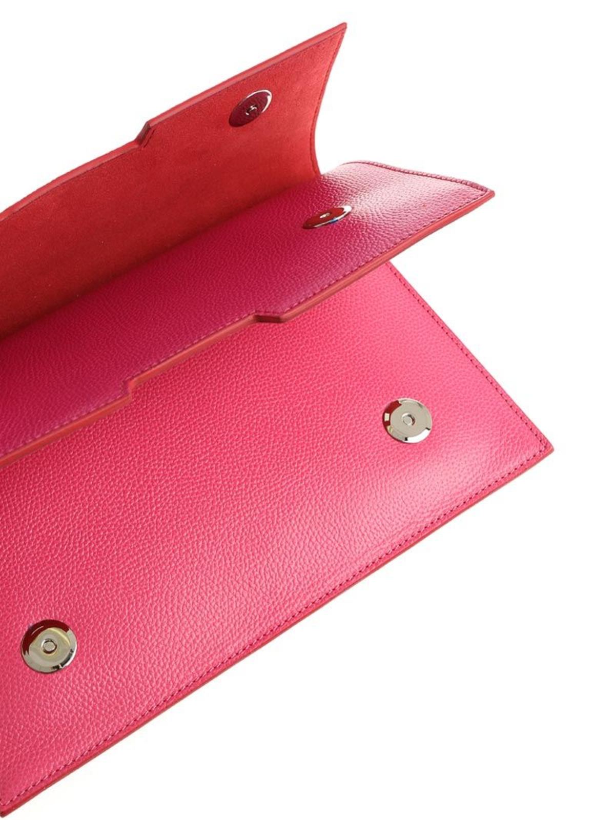 Shop Vivienne Westwood Anglomania Grainy Leather Clutch In Rosado