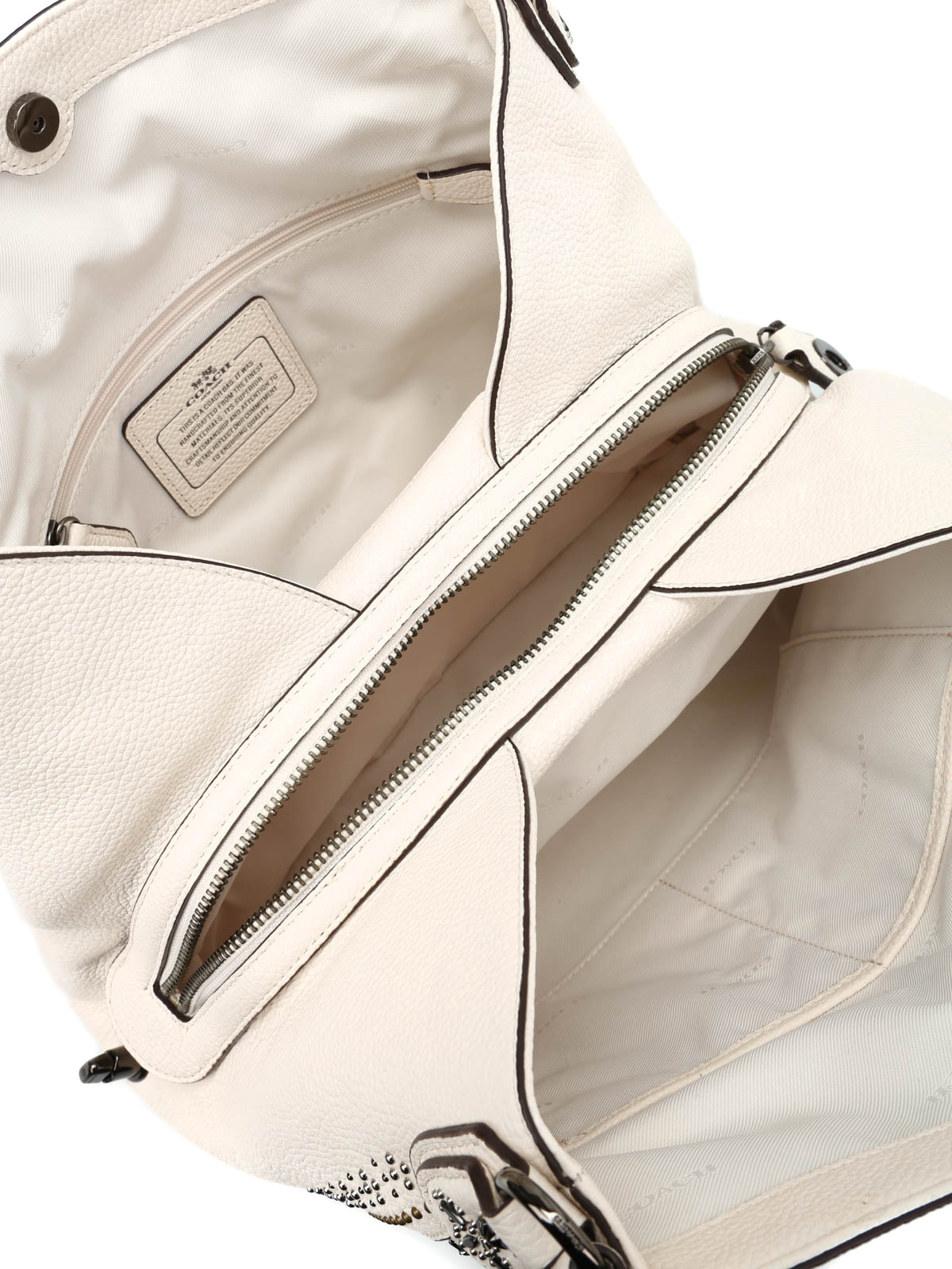 COACH Bandana Rivet Eddy Studs　White Coach Bandana Rivets Edie shoulder bag - White|55544DKCHKCHALK