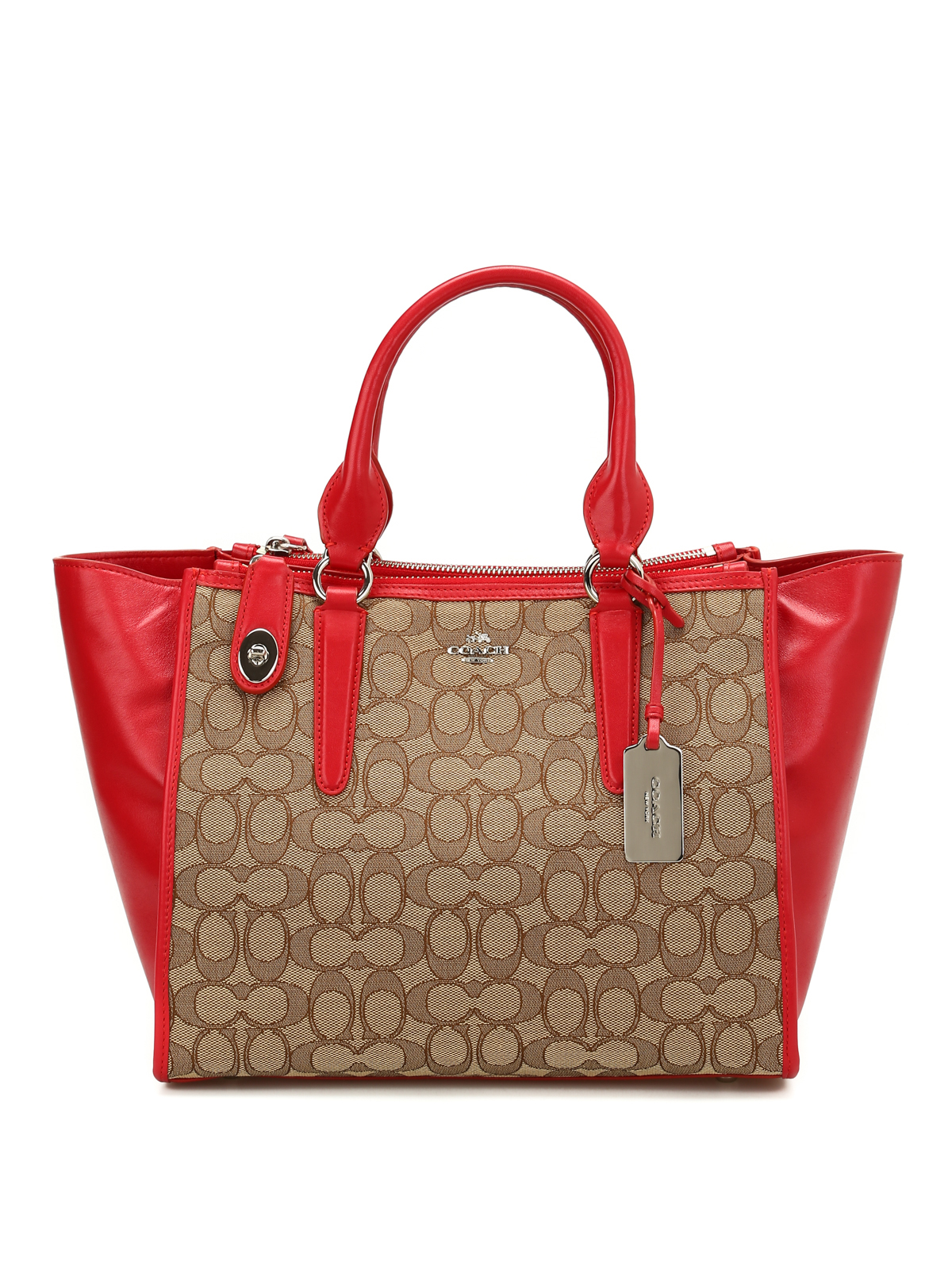 Totes bags Coach - Crosby leather and canvas carryall - 33524SVDQ4