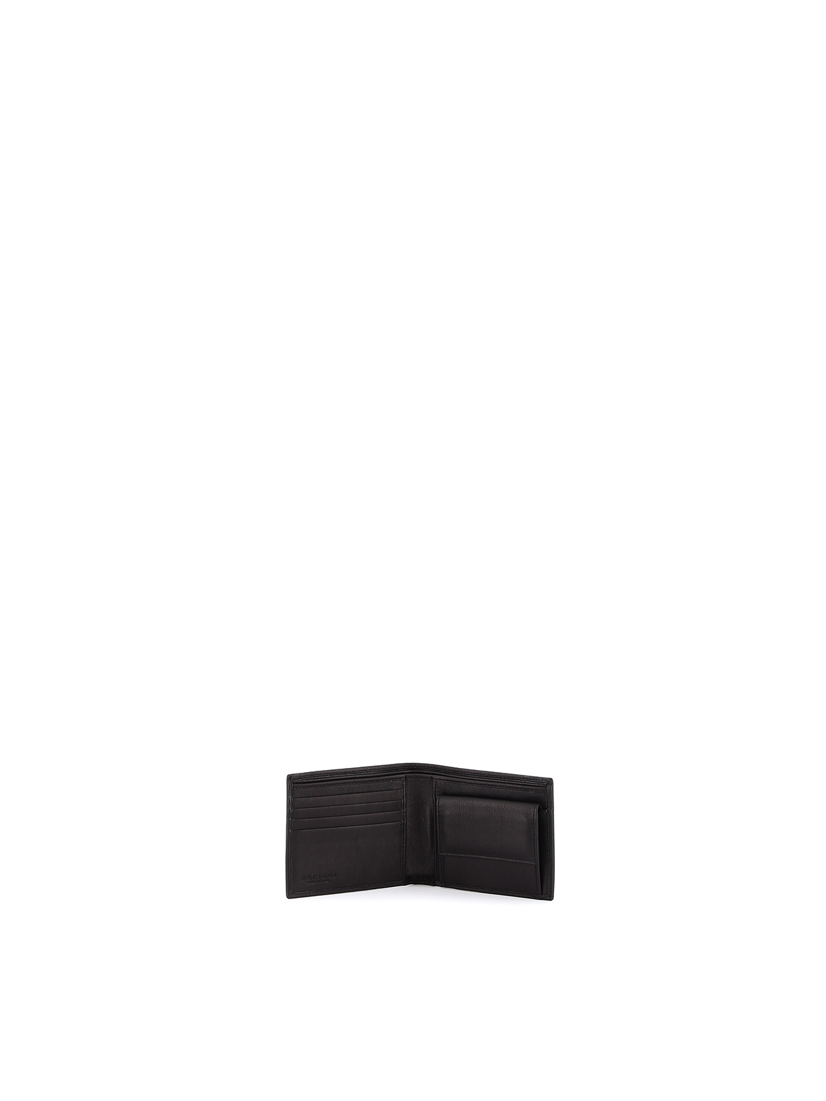 Shop Orciani Coin Pocket Leather Bifold Wallet In Black