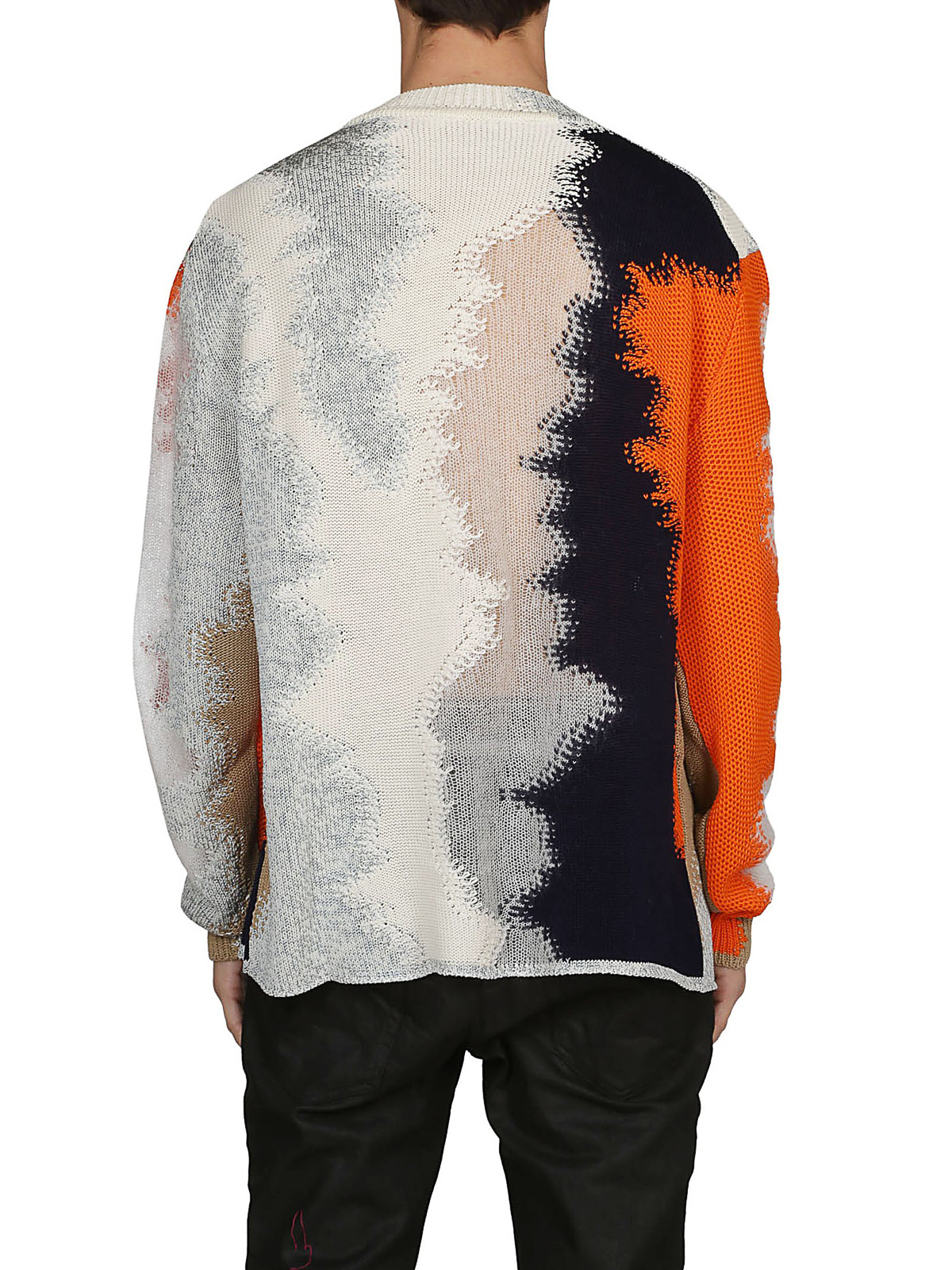 Jil Sander Colour block destroyed sweater | JSUO751035MOY25018960