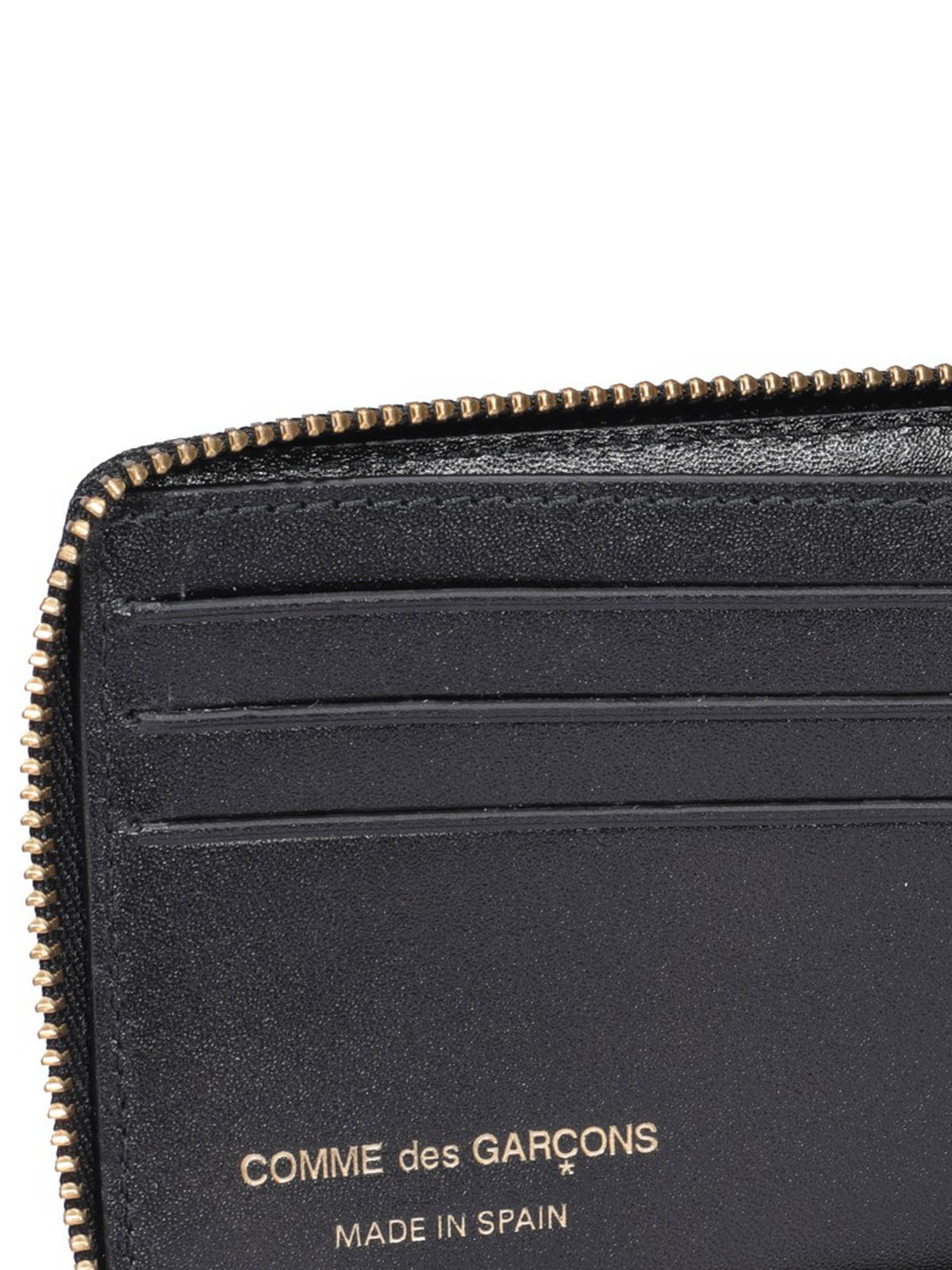 Shop Comme Des Garçons Leather Zip-around Small Wallet In Black