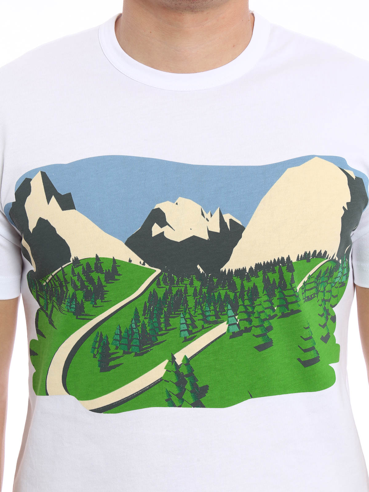 Comme Des Garcons Mountain landscape print T-shirt - Men|S24120A