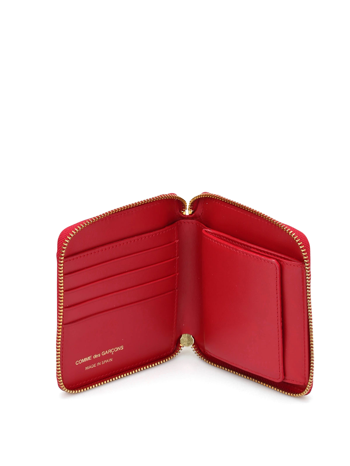 Shop Comme Des Garçons Super Fluo Zip Around Wallet In Red