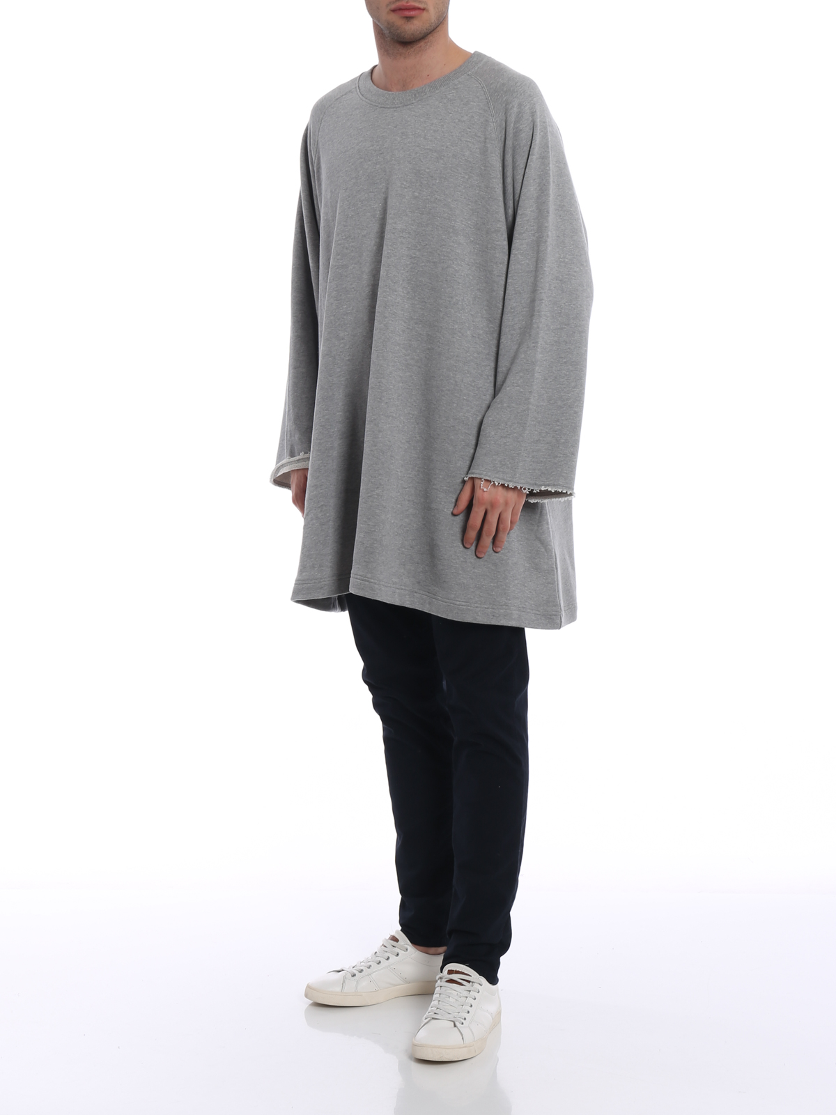 Comme Des Garcons Oversize flared long sweatshirt - Grey|S269312