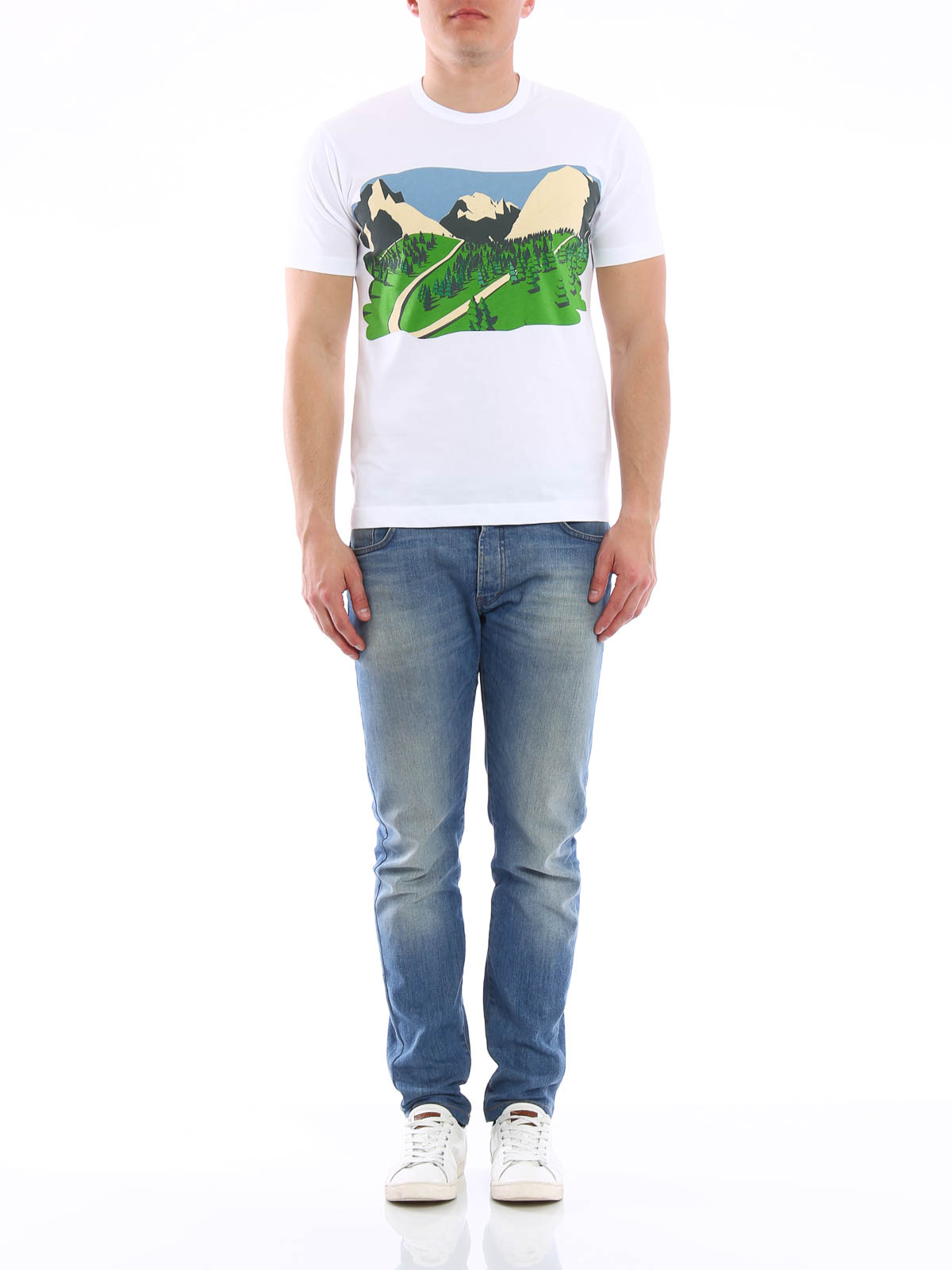 Comme Des Garcons Mountain landscape print T-shirt - Men|S24120A