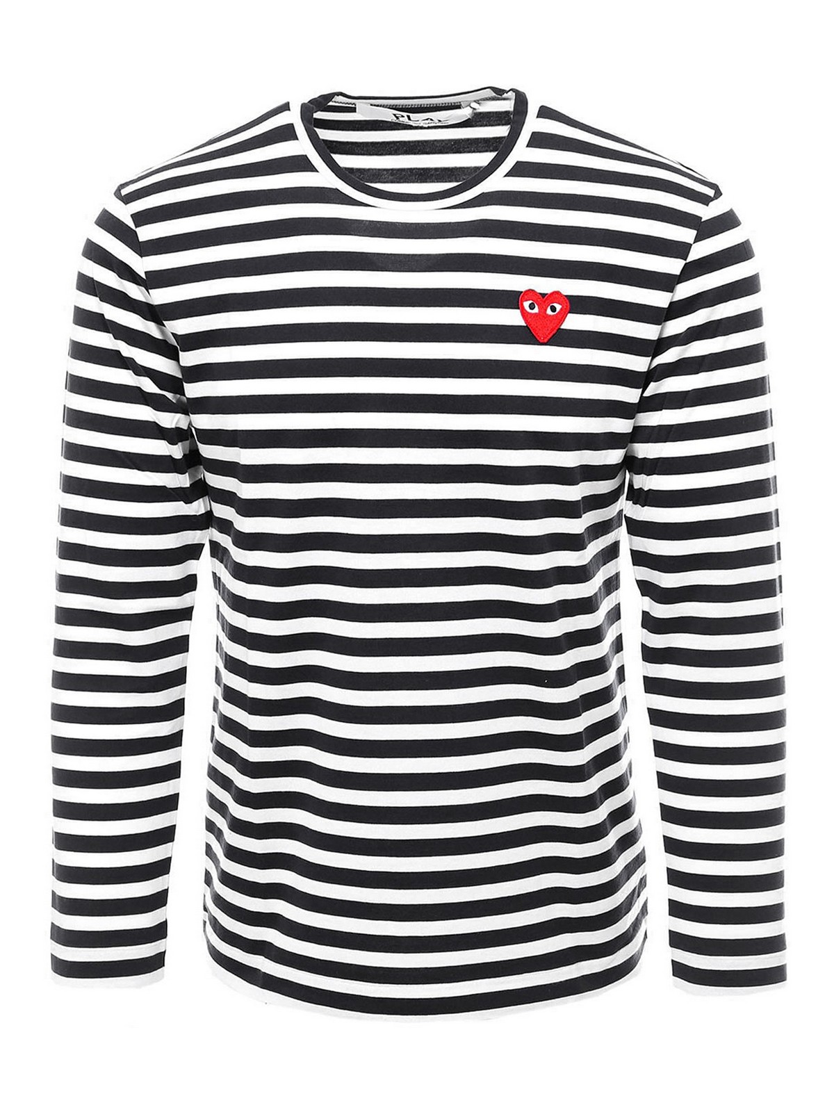 Comme Des Garçons Play Striped Long Sleeve T-shirt In Black