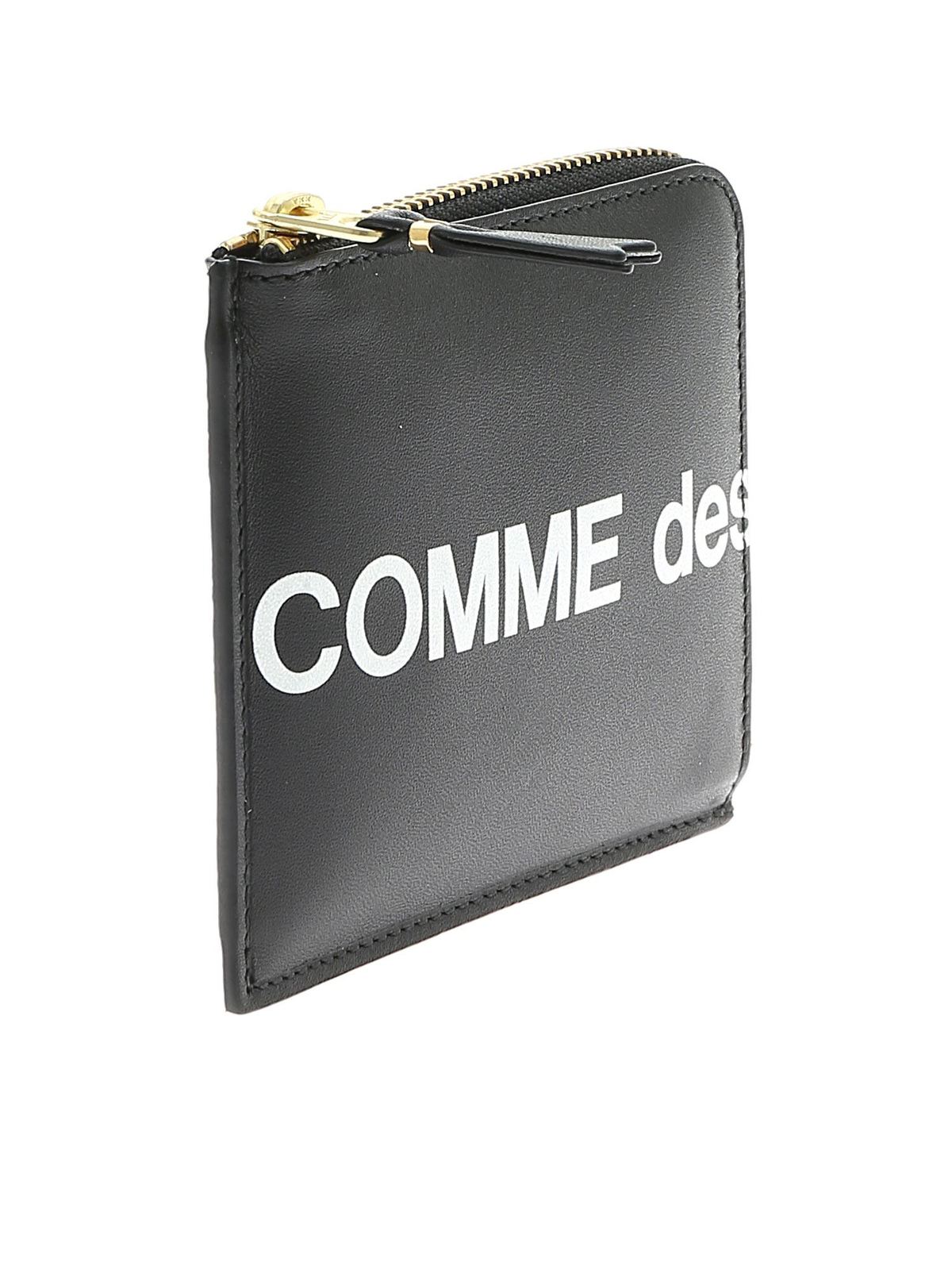 Shop Comme Des Garçons Huge Logo Small Wallet In Black