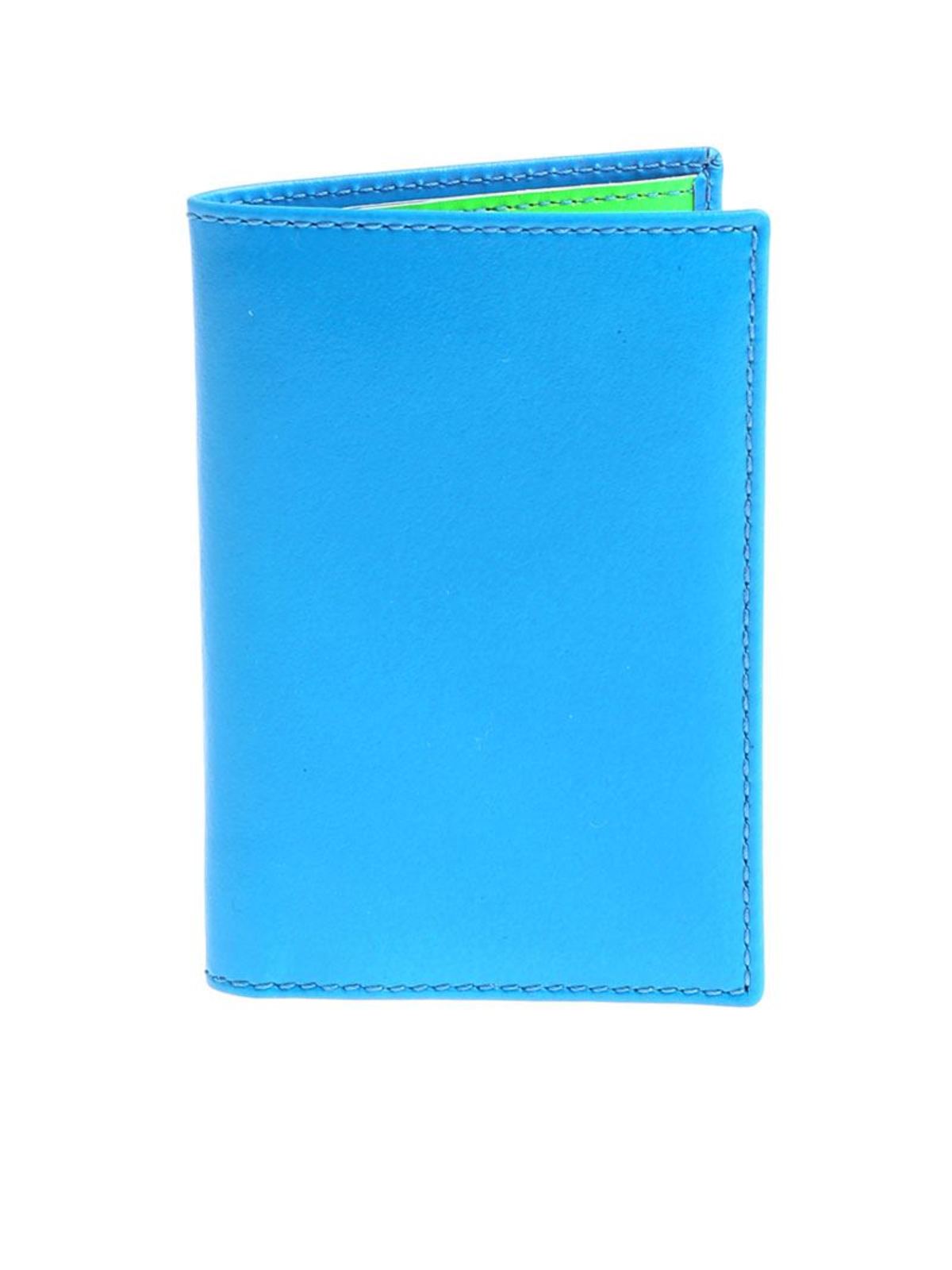 Comme Des Garçons Neon Light-blue Cards Holder In Light Blue