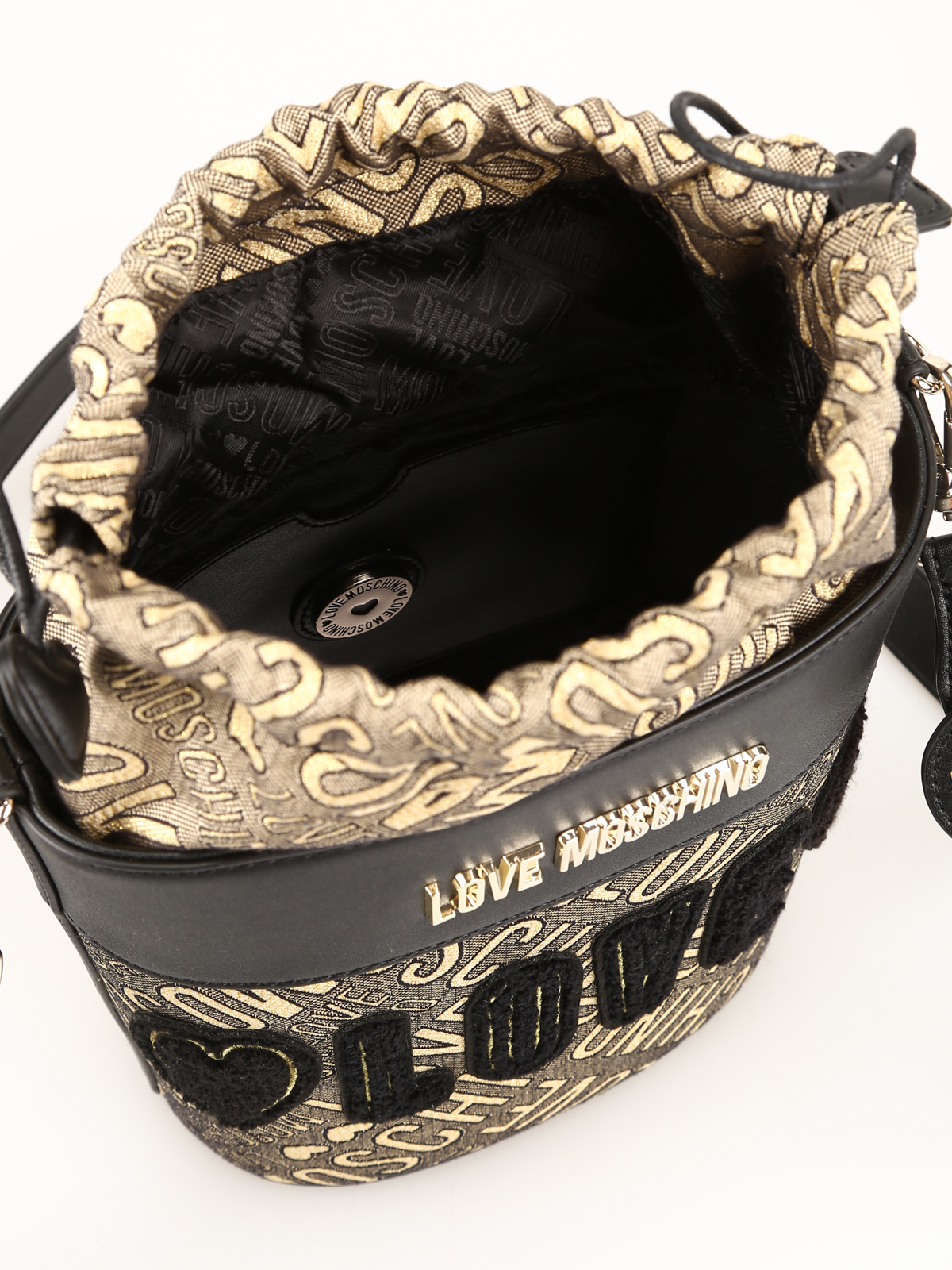 Bucket bags Love Moschino - Contrasting logo jacquard bucket bag -  JC4020PP18LB290A